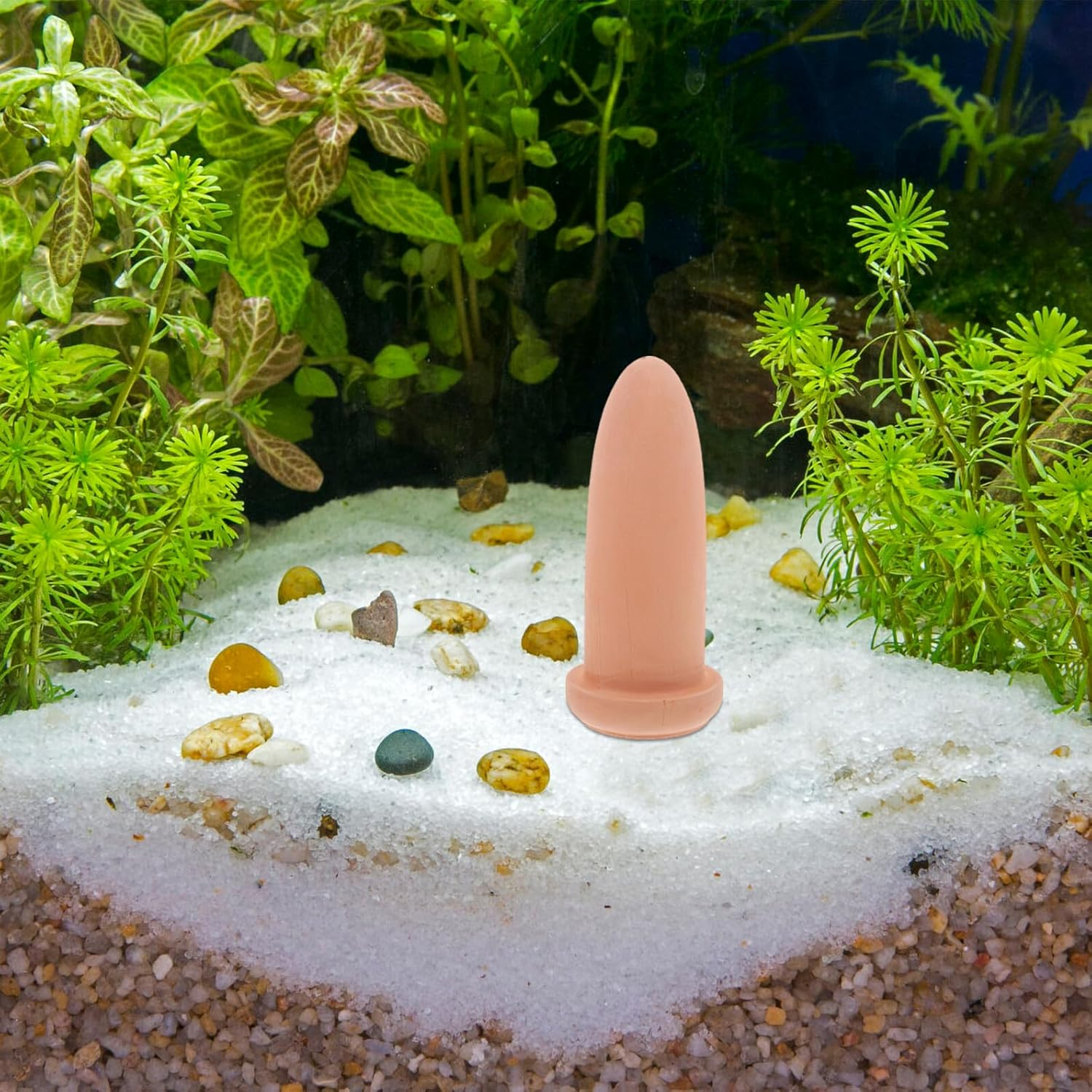 CORHAD Light Brown Fish Breeding Bucket Medium Ceramic Spawning Cone for Aquarium Decoration Easy to Clean Fish Breeding Container Suitable for Fresh and Saltwater Aquatic Pets image number 4