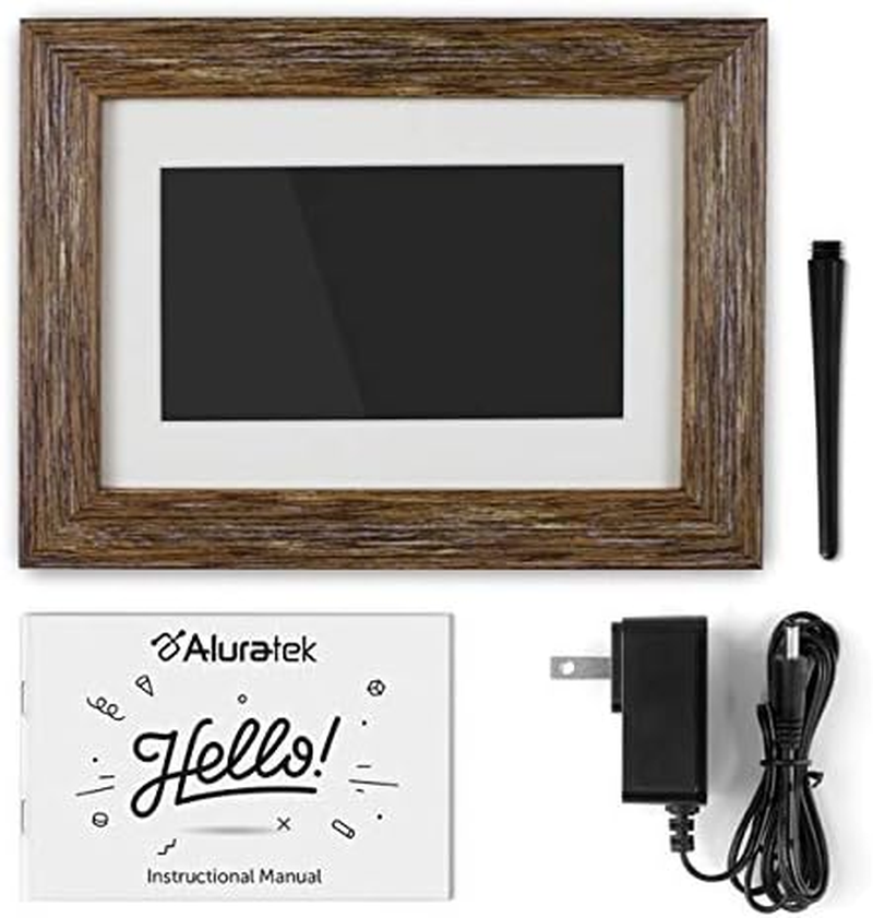 Aluratek 7" Distressed Wood Digital Photo Frame, Auto Slideshow Feature, USB/SD/SDHC Supported, Built-In Clock & Calendar, Easy Setup, Non-Wifi image number 2