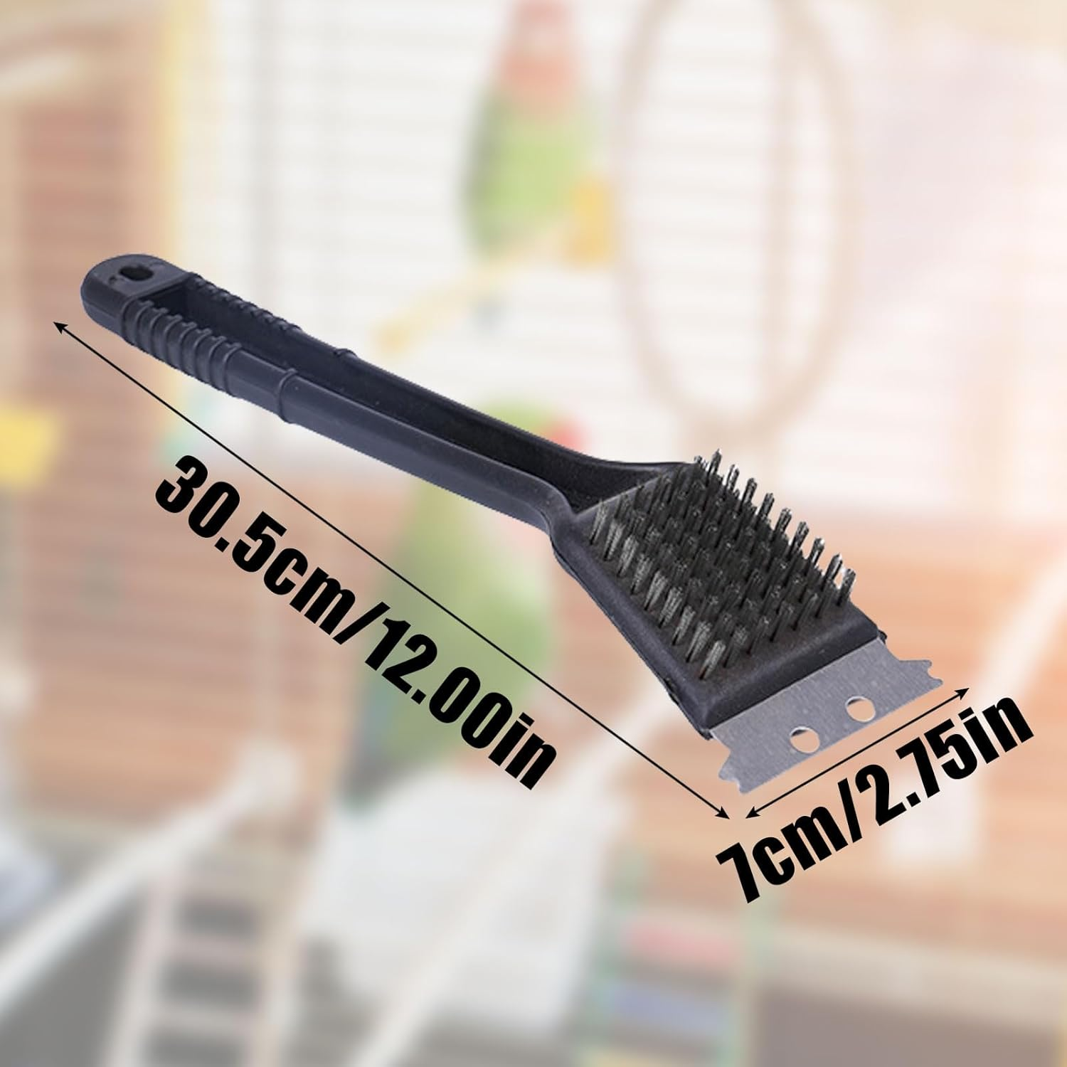 Bird Cage Brush, 1 X Bird Feeder Cleaning Brush with Scraper, Long Handle, Stainless Steel Cleaning Brush, Bird Cage Accessories for Cleaning Bird Cages image number 2