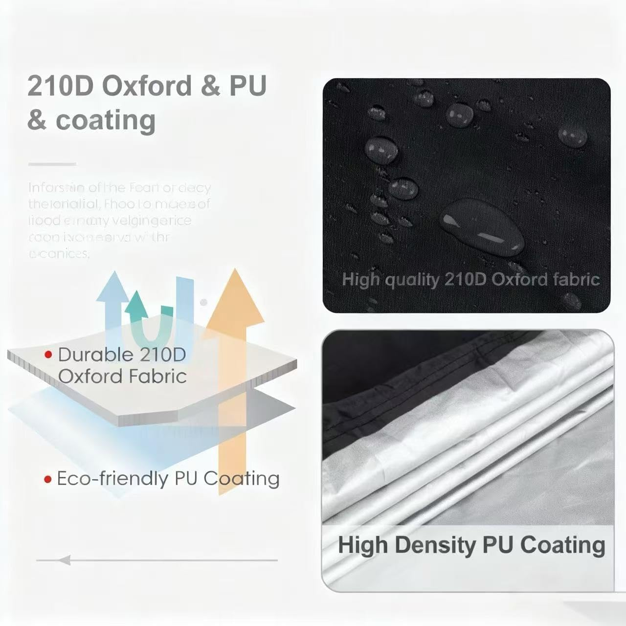 Motorcycle Cover All Season,Universal Weather Durable Quality Waterproof Sun Outdoor Protection Scooter Shelter Tear Proof Night Reflective & Lock-Holes Storage Bag Fits up to 104" Motorcycles Vehicle image number 3