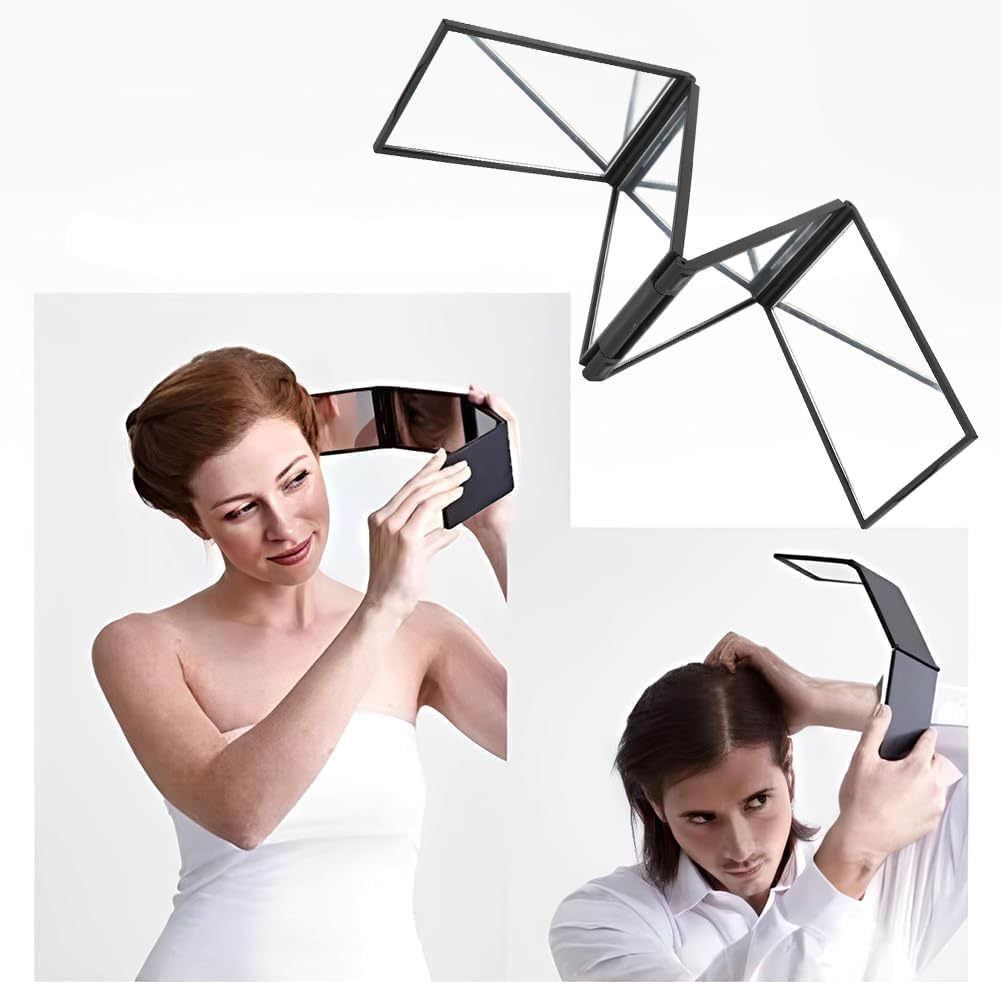 4-Way Foldable Makeup Mirror, 1Pc 4 Way 360 &deg; Adjustable Folding Mirror,Portable Four Sided Mirrors for Makeup image number 6