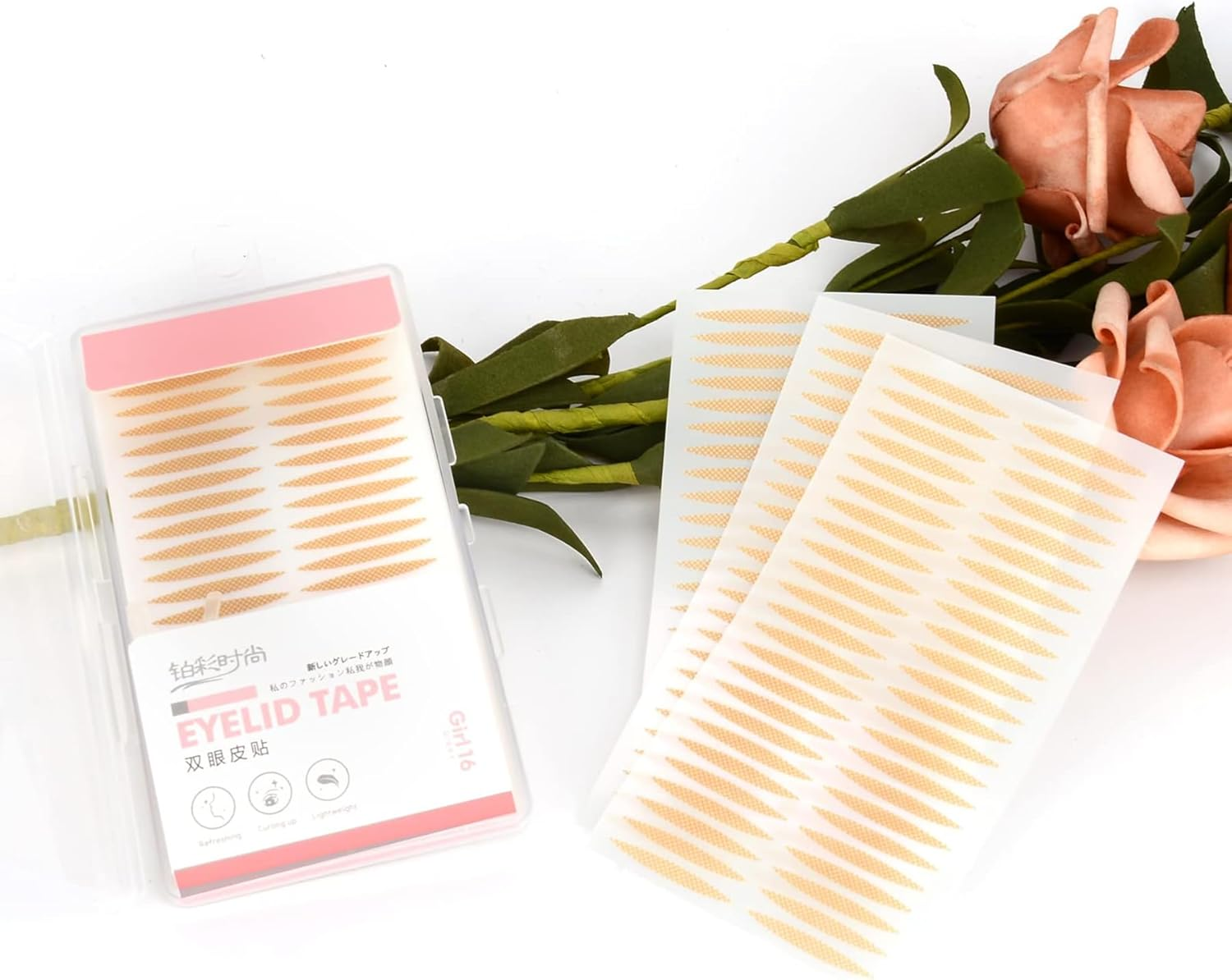 Breathable Single Side Sticky Fiber Double Eyelid Tape Paste Stickers Medical Grade Latex Free Instant Eyelid Lift Tapes Perfect for Hooded, Droopy or Mono-Eyelids (Medium) image number 2