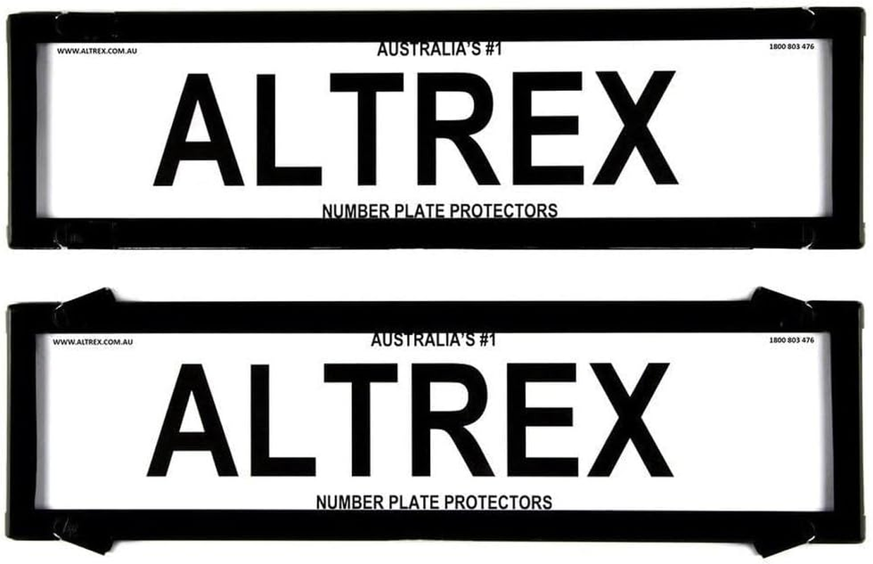 Number Plate Covers Dual Slimline Black Clear Pair 6VSNL QLD VIC TAS SA WA NT image number 1