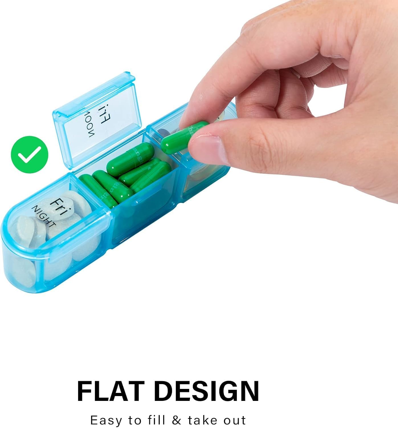 Pill Organizer 3 Times a Day, Daily Pill Box 7 Day, Weekly Cases Medicine Organizers to Hold Vitamins and Medication image number 5