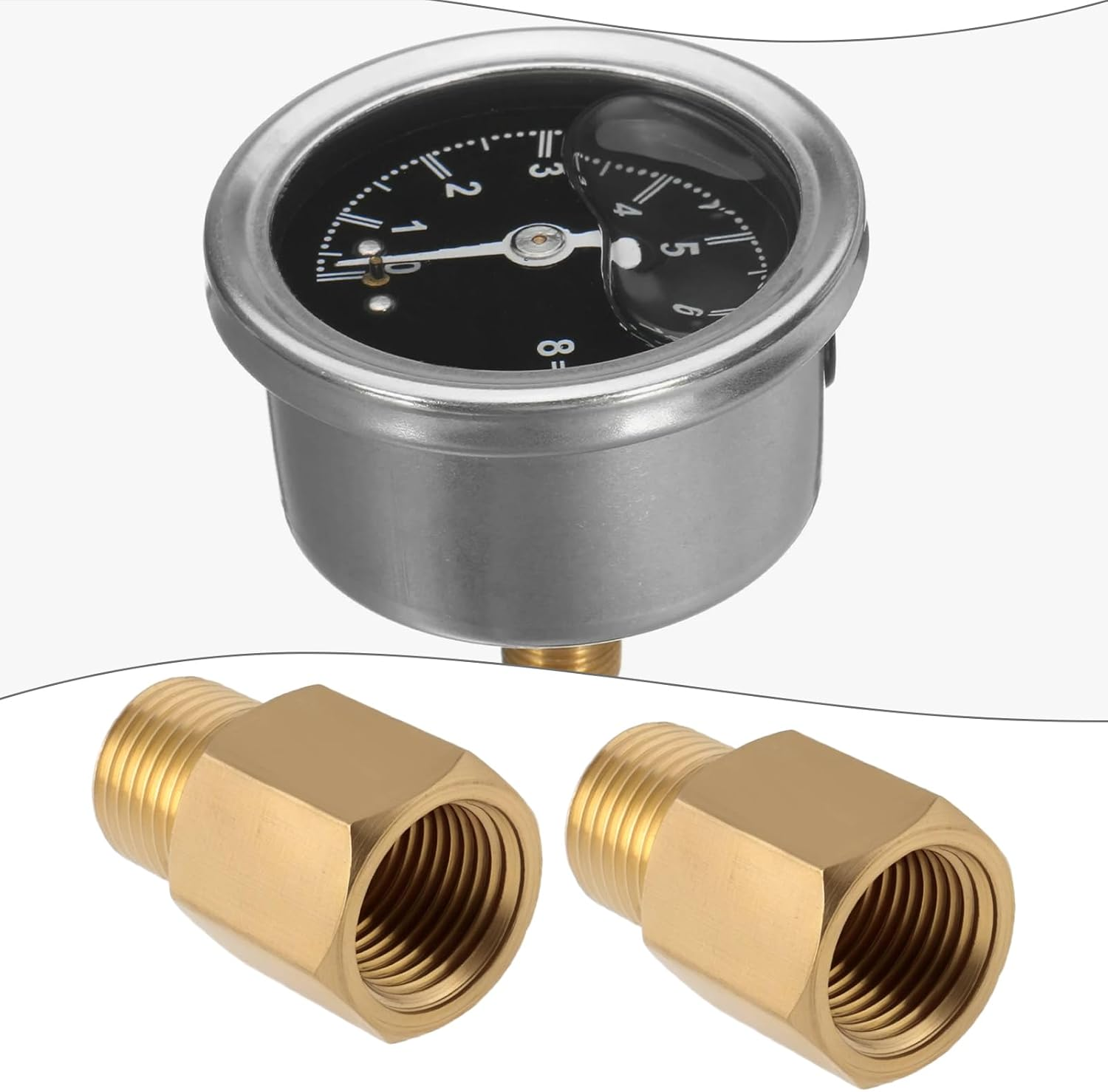 LT Easiyl 2Pcs Brass Adapter 1/8 BSPT Male to 1/8-27 NPT Female Brass Pipe Fitting Reducer Adapter for Pressure Gauge 0.095X0.5X0.8 Inch image number 1