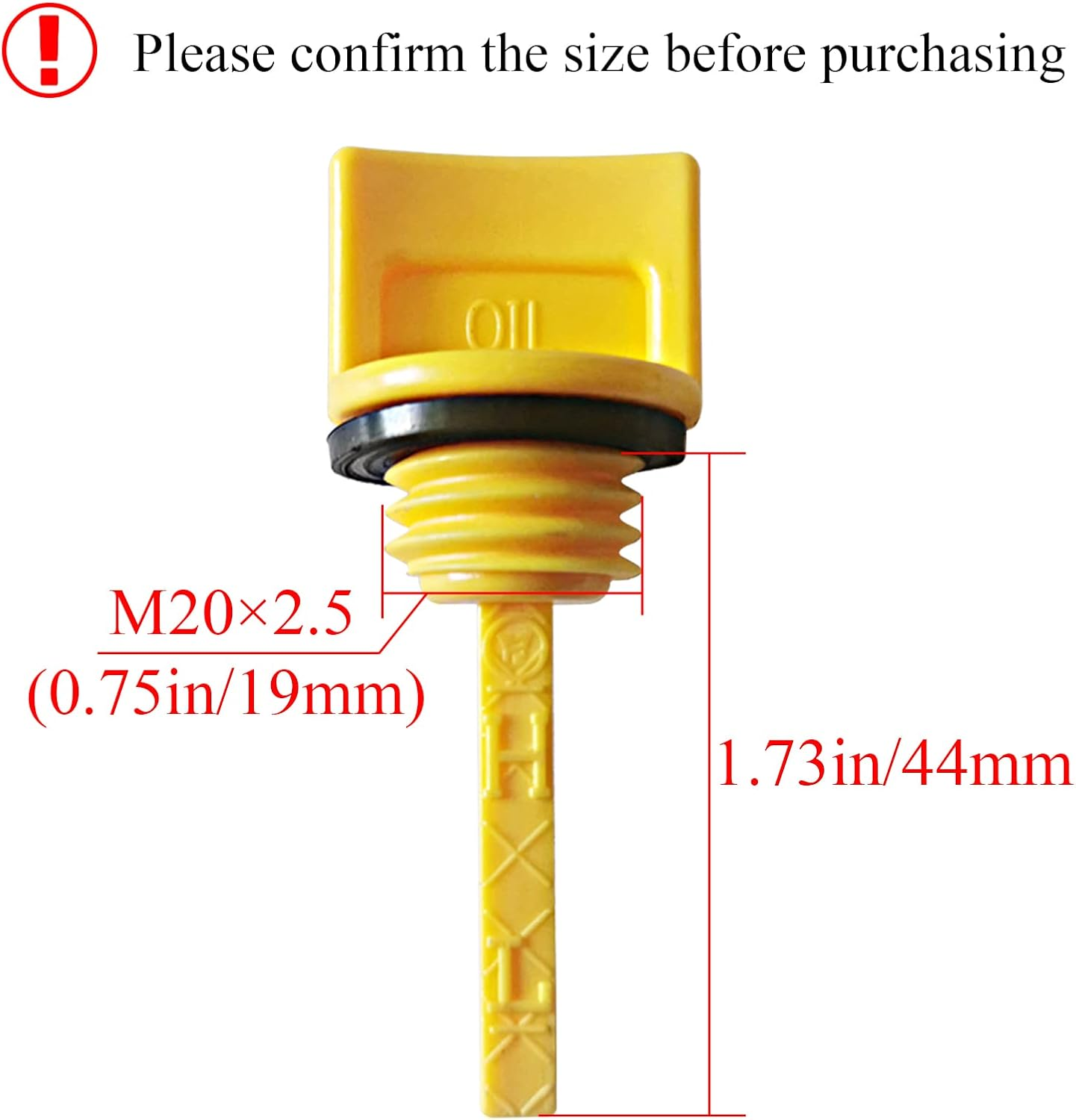 WOTIAN Oil Filler Cap and Oil Dipstick 3Pcs for Champion or Firman 163Cc 200Cc 212Cc 225Cc Engine Generator Lawnmower (The Thread Specification Is M20&times;2.5) image number 3