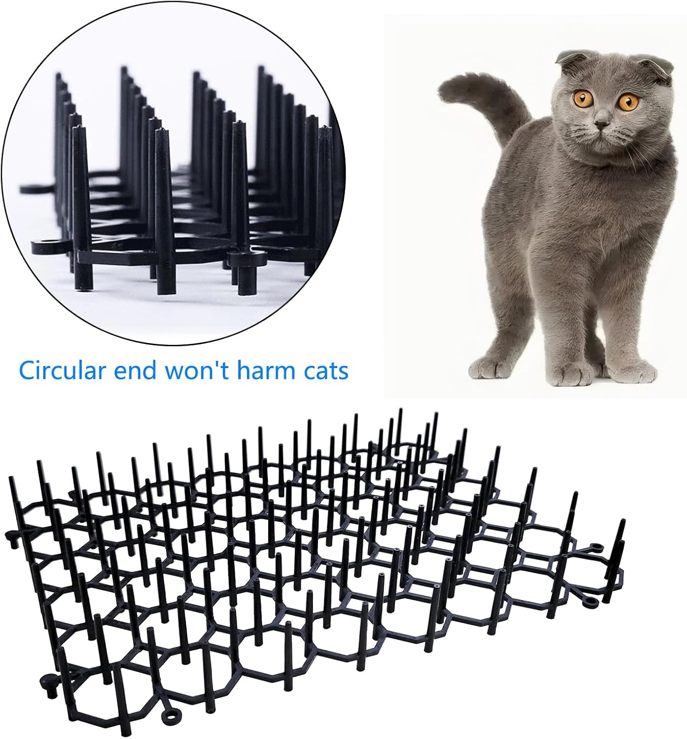 Auto-Plaza Cat Dog Deterrent Scat Mat for Cats Dogs with Spikes, Repellent Indoor Furniture, Outdoor Garden Fence Animal Barrier Set (24) image number 2
