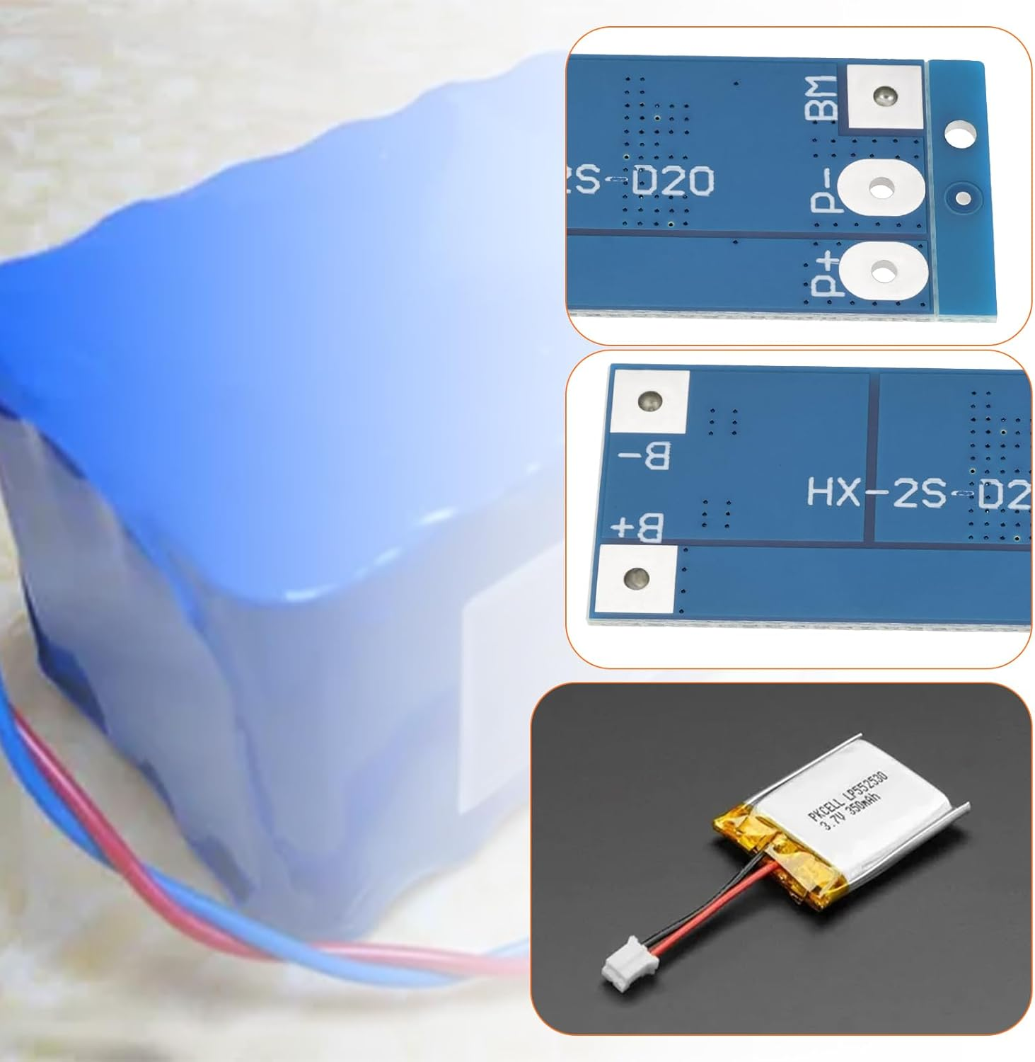 VGOL 5Pcs Battery Protection Board 2S 7.4V 13A Balance Li-Ion Lithium 18650 Battery Charger Board for Lithium Polymer Lithium Ion Batteries 46X20X3.6Mm image number 4