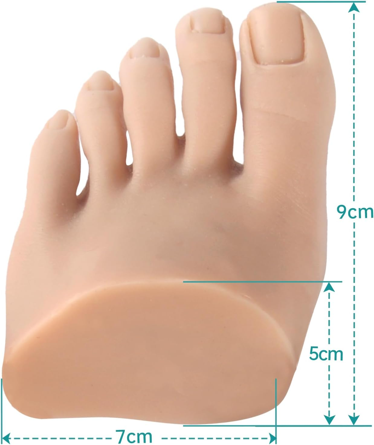 Yeefairy Realistic Silicone Fake Half Foot Female Nursing Mannequin Foot with 524 Pcs Nails, Practice Model Acrylic Nails Art Training Toes Soft Prosthetic Manicure Tool Tattoo (Pair, Bronze) image number 3