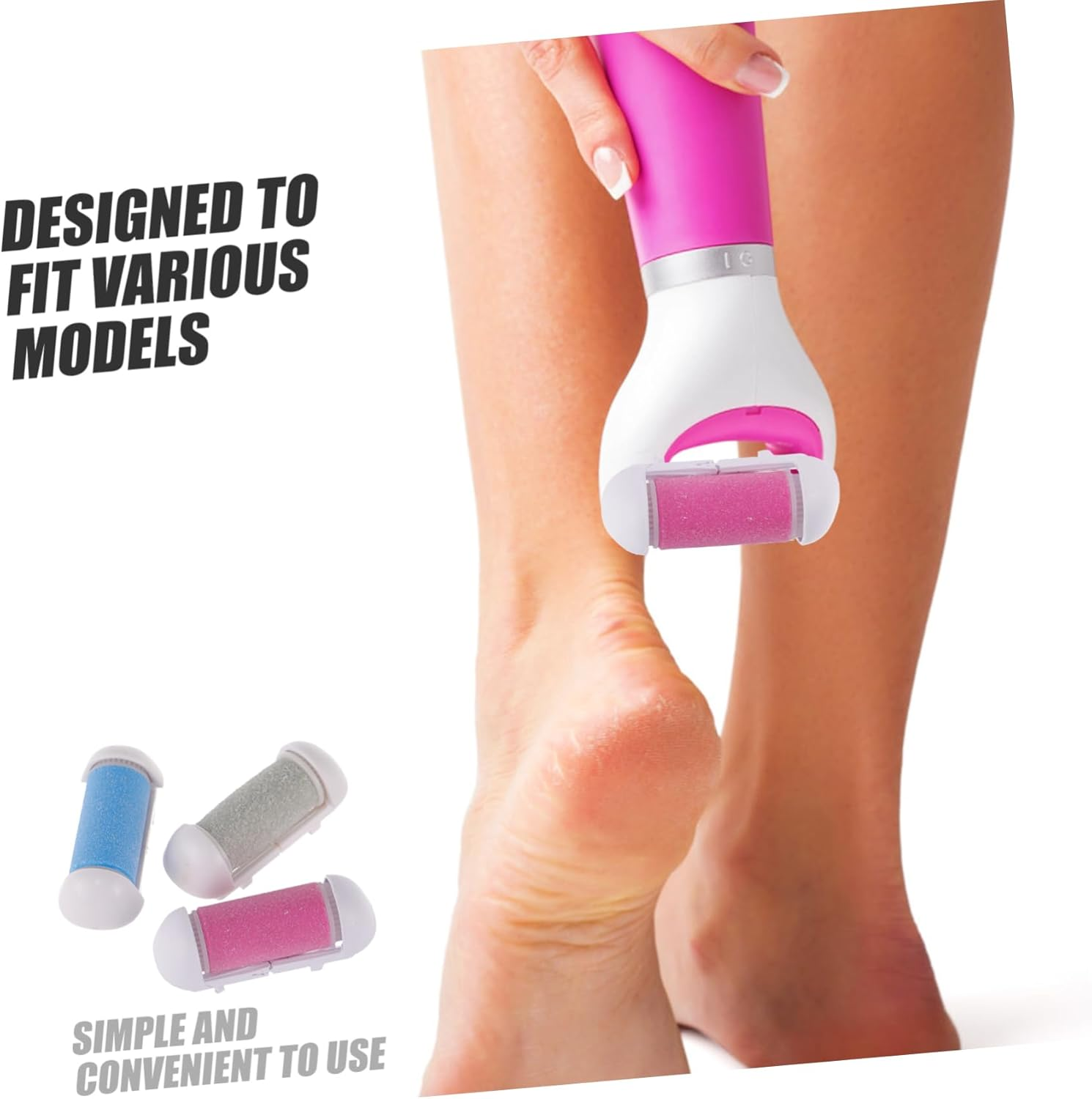 NULYLU 12Pcs Foot Exfoliator Replacement Roller Heads for Pedicure Callus Removal image number 1