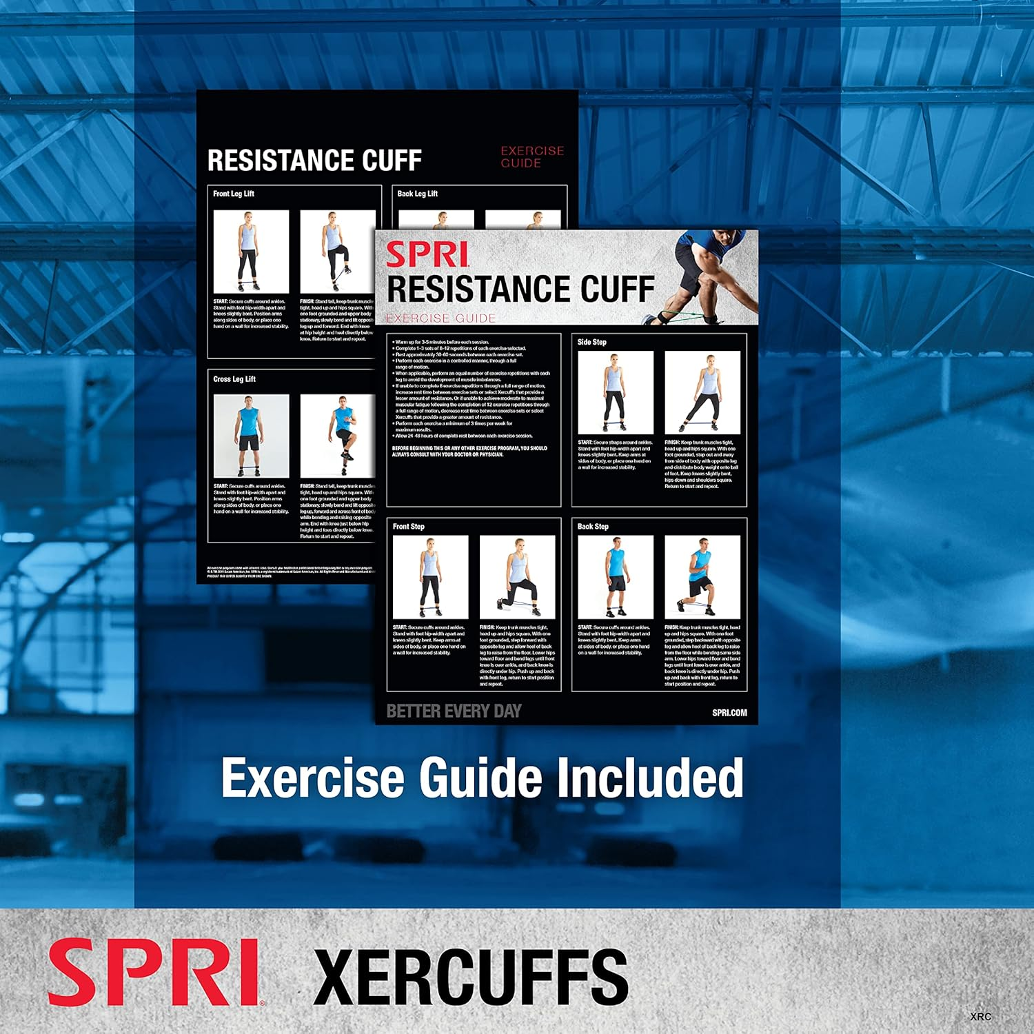 SPRI Xercuff Leg Resistance Band Exercise Cord with Non-Slip Padded Ankle Cuffs (All Bands Sold Separately) Portable for the Gym or at Home Workout Equipment image number 6