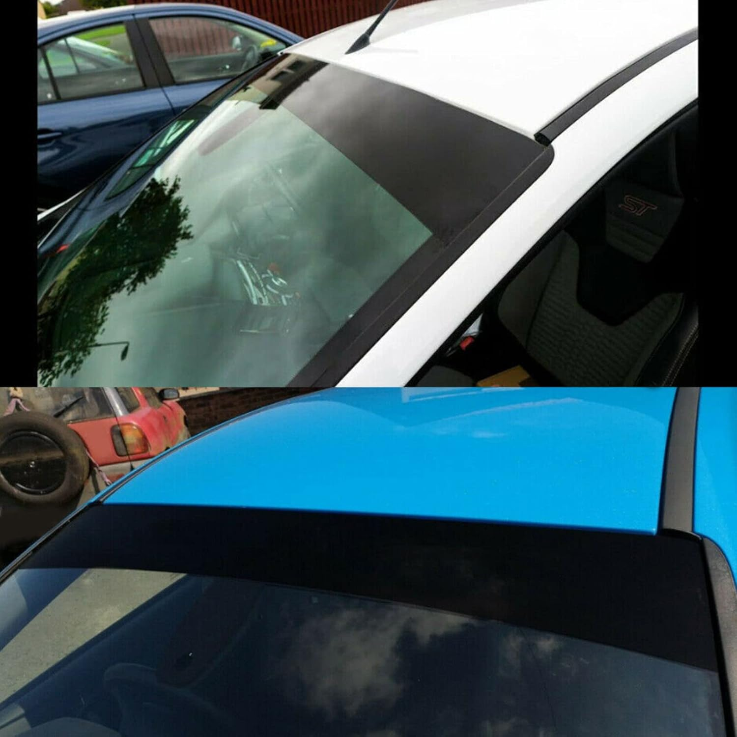 Enhance Car Appearance with 130 X 20Cm Matte Black PVC Sun Strip, Heat Resistant. Easy to Install Universal Windscreen Sun Sticker, Ensuring Safe Driving image number 4