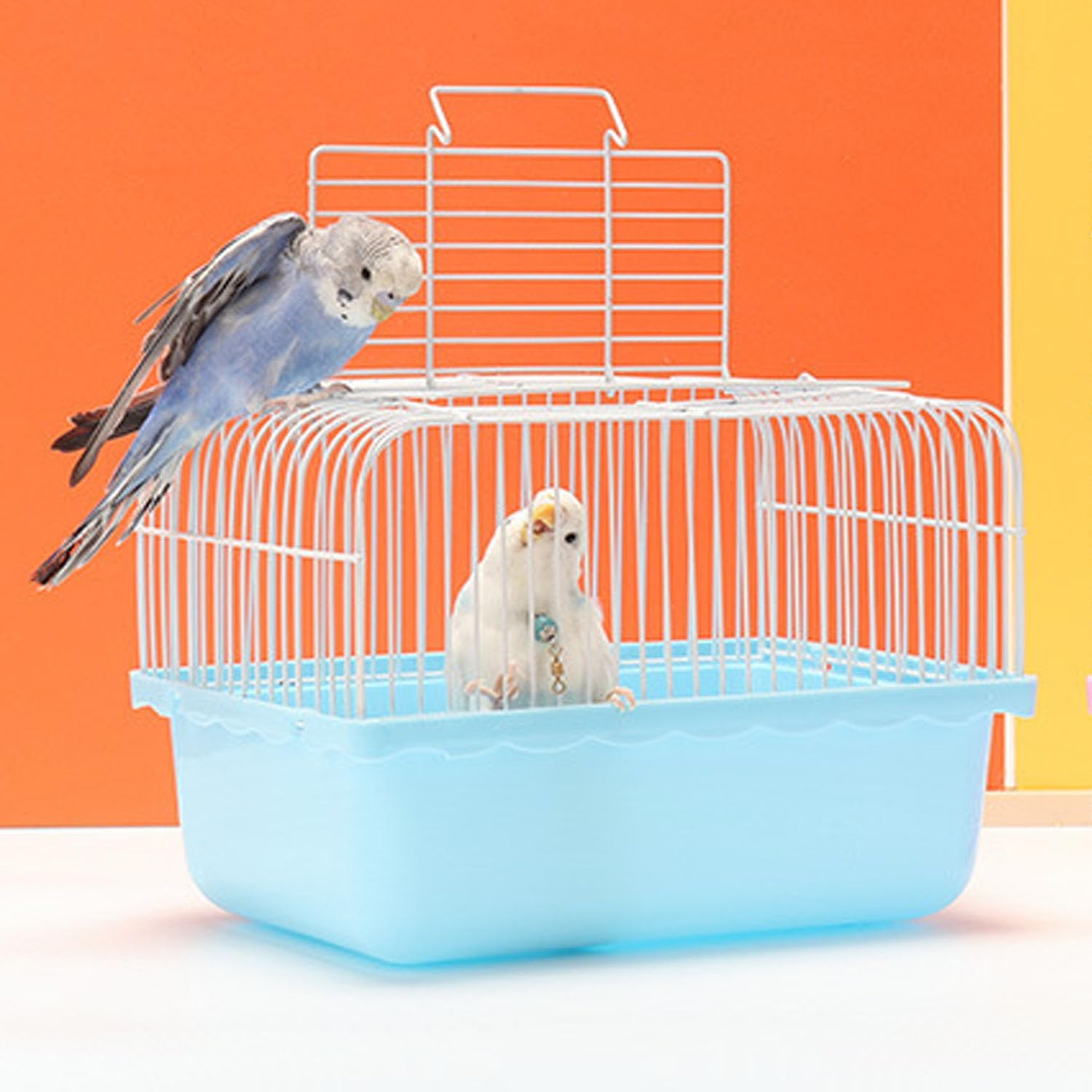 Mtxorvix Adventure-Ready ABS Bird Travel Carrier - Leak-Proof Portable Cage Feeder for Parakeets, Lovebirds & Finches, Compact Collapsible Design with Quick-Clean Tray & Perch Guards (S) image number 4