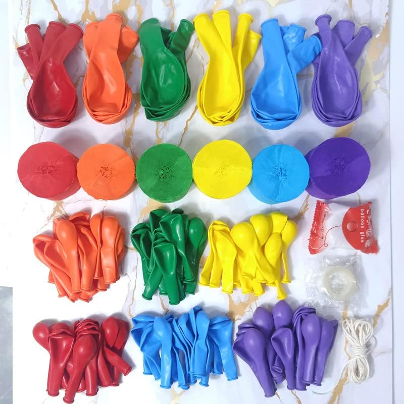 DIY Balloon Garland Colourful Rainbow Balloons Papper Tassels Party Decoration image number 1