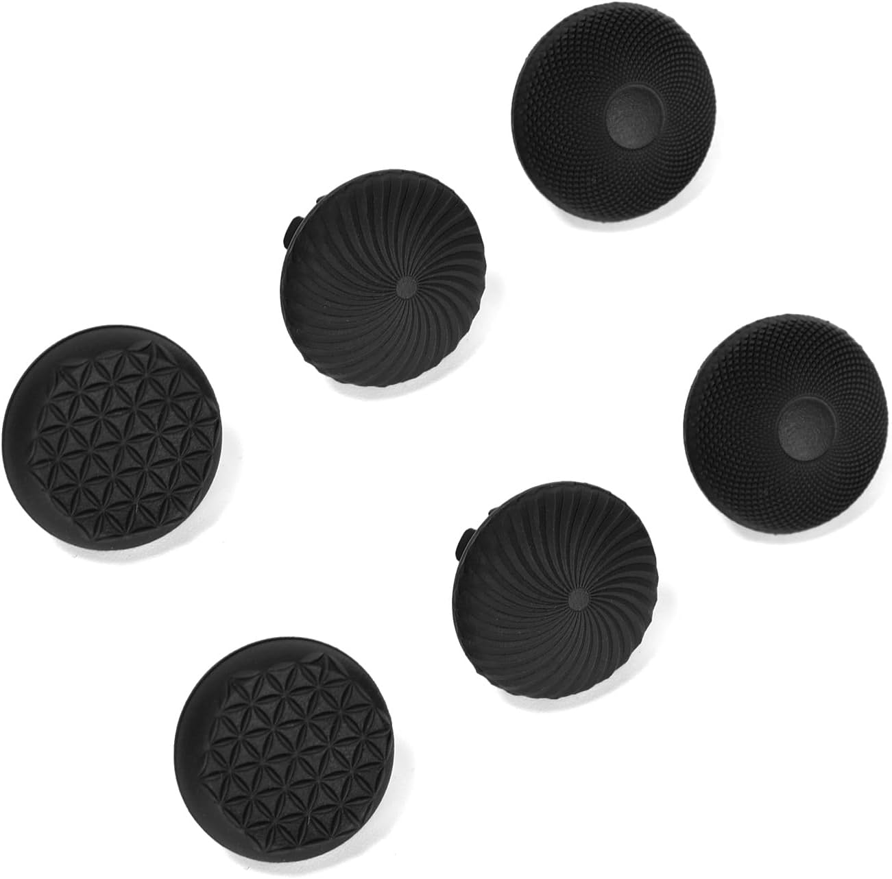 Ruimou 6Pcs Black Silicone Anti-Slip Game Controller Thumbstick Thumb Grip Cap Compatible with Ps4/Compatible with Ps5/Compatible with PS5 Edge Etc