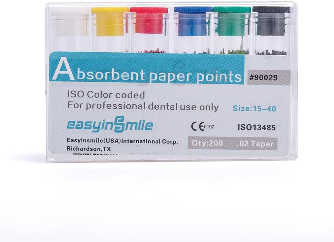 Dental Absorbent Paper Points Color Coded .02/.04/.06 Tapper for Root Canal Endodontic (.06 Taper, Mix #15-40) image number 2