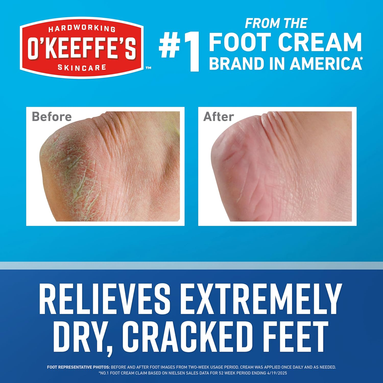 O'Keeffe'S Healthy Feet Foot Cream, Relieves and Repairs Extremely Dry Cracked Feet, Instantly Boosts Moisture Levels, 85G/3Oz Tube, (Pack of 1) K0280001