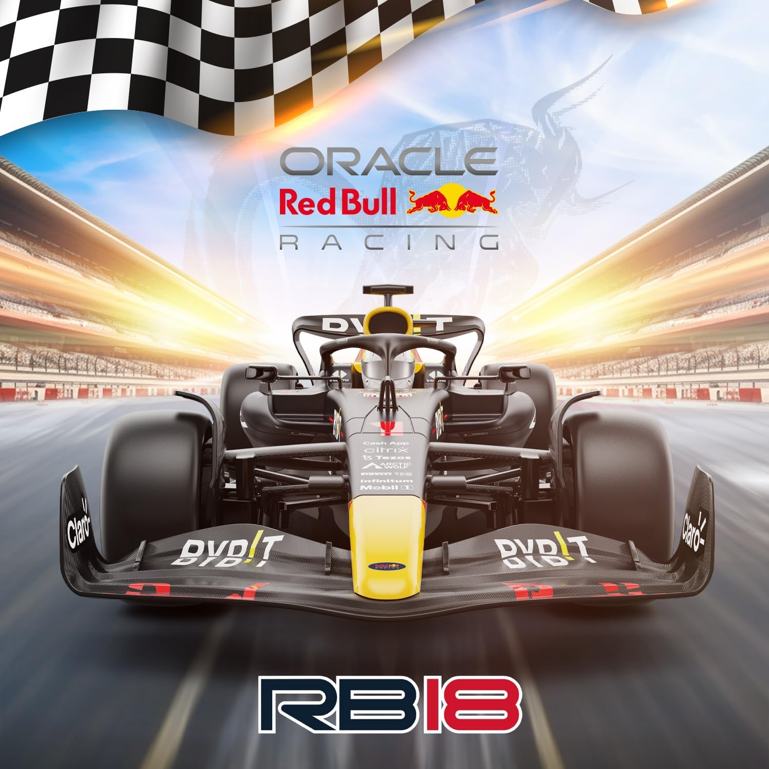 Rastar 1/12 F1 Red Bull Car, Oracle Red Bull Racing F1 RB18 Remote Control Car Model, New 2022 Red Bull Racing Formula 1 Max Verstappen, 2.4G image number 2
