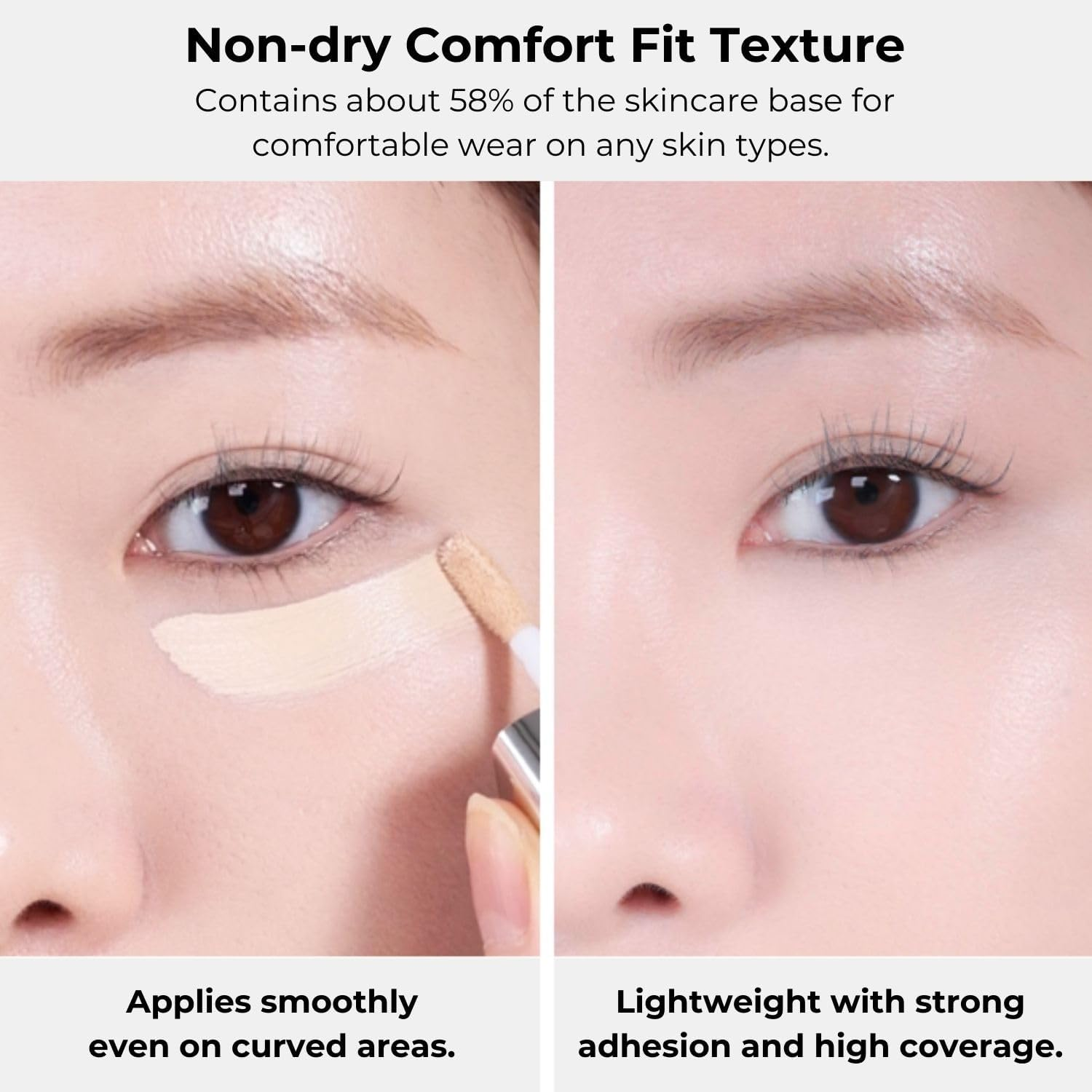 ABOUT TONE Skin Layer Cover Fit Concealer 5 Colors - Ultra Adherence Super Comfort Fit Liquid Concealer 24 Hours Long-Lasting Lightweight Coverage Vegan Korean Face Makeup (23 NATURAL, 5.6 Gram)
