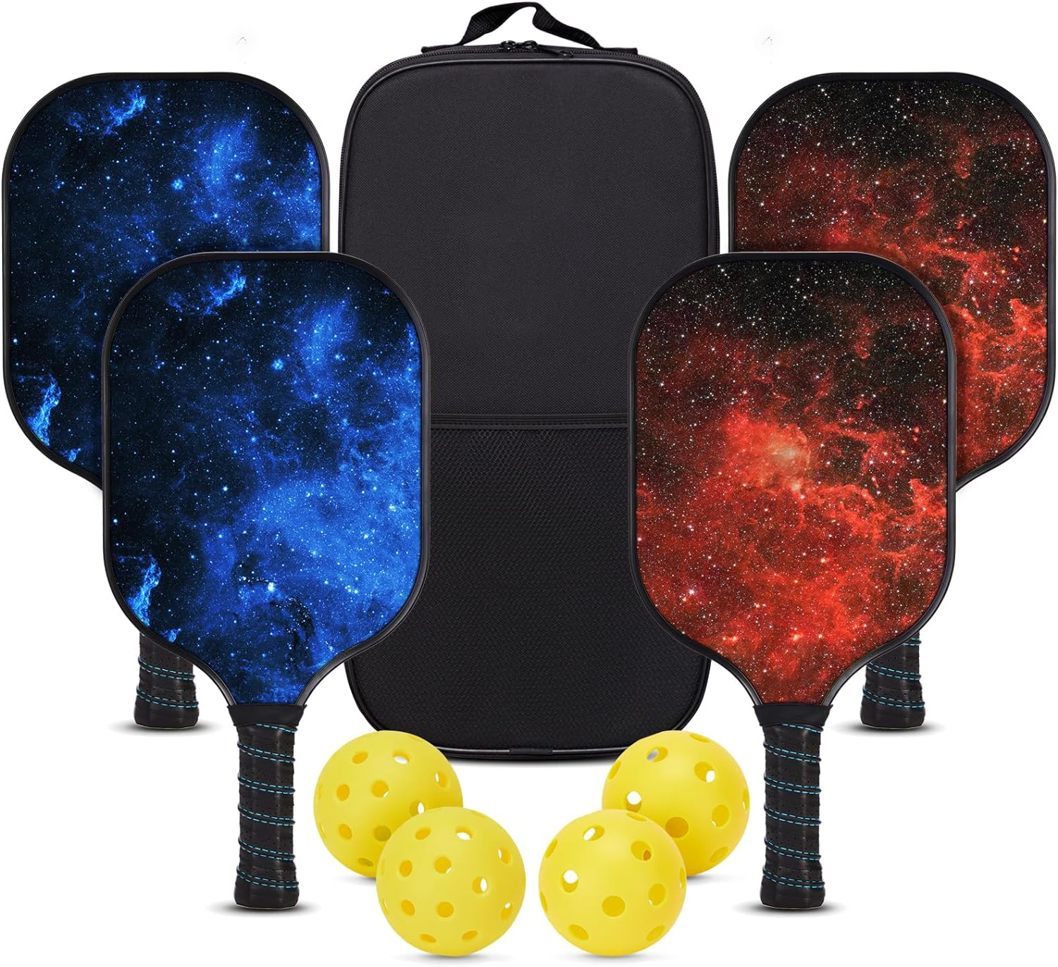 Pickleball Paddle Set of 2/4 Anti-Slip Sweat-Absorbing Grip with Pickleball Balls and Pickleball Bag, Pickleball Paddles for Beginners & Pros image number 5