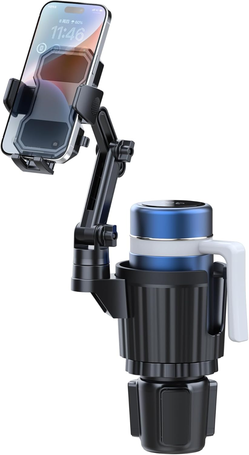 Honeteek Cup Phone Holder for Car, Cup Holder Expander with Phone Mount Adjustable Base, 360&deg; Rotation, Suvs, Trucks, Cupholder Mount for 16-40Oz Cup, Car Accessories image number 3