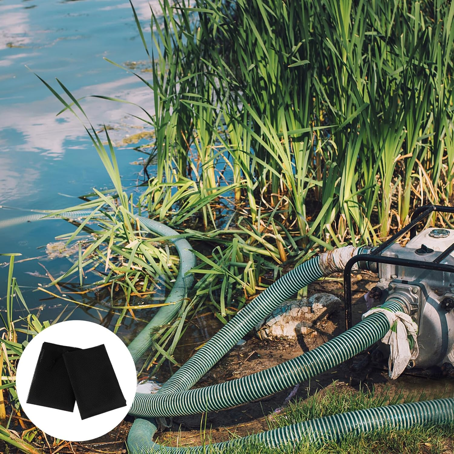 2Pcs Water Pump Filter Bags Mesh Drawstring Pouches for Aquarium Protection Minimize Debris Damage and Fish Safety image number 1