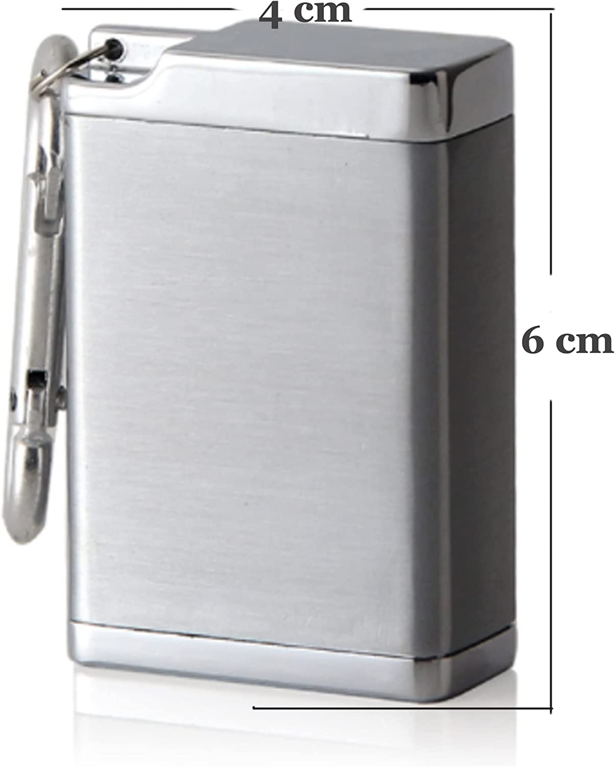 Portable Ashtray,Mini Pocket Metal Ash Holder for Outdoor Use with Lid and Hanging Hook (Silver) (S-PORTABLE-C) image number 4