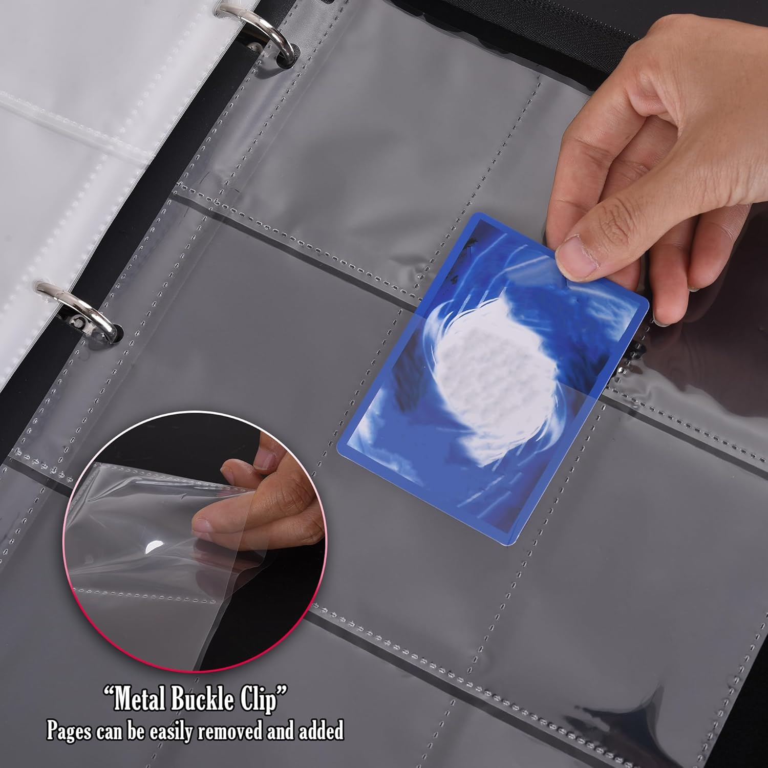 LIKHOPER Card Binder 9 Pockets, 900 Pockets Card Holder with 50 Removable Sleeves, Trading Card Collector Zipper Album Holder, Card Folder for MTG, TCG, Sports Cards image number 1