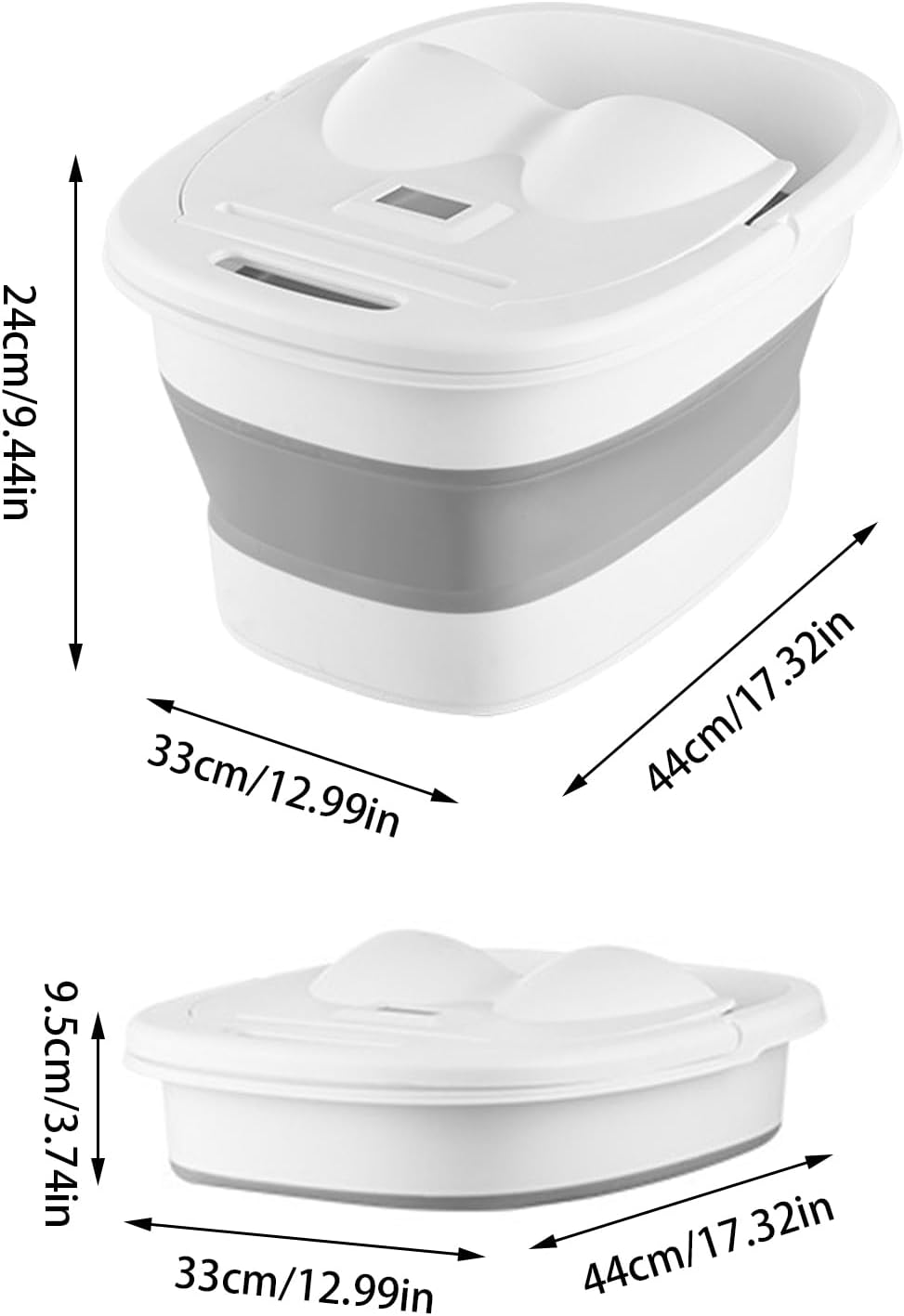 Foot Bath, Foot Spa, Pedicure Bowl | Foldable Portable Feet Massage Bucket with Lid | Basin Bottom Massage Wheel Multifunctional Soak Bucket with Phone Holder for Women Men and Outdoor image number 6