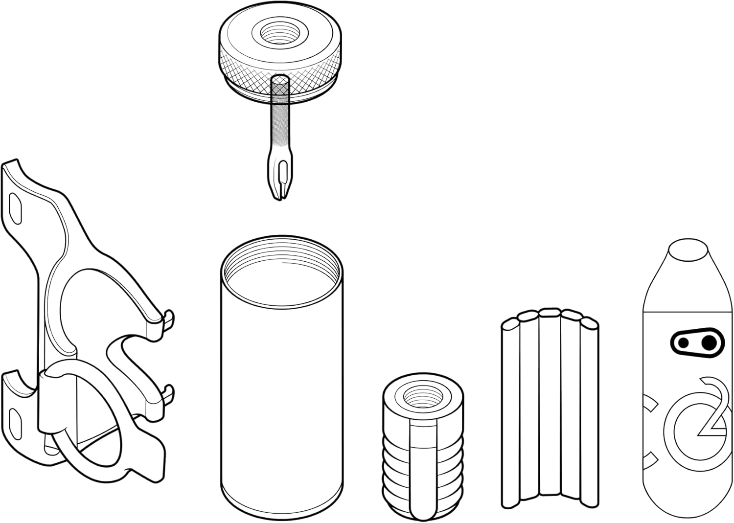 Crankbrothers Tool Cigar CO2 Head Plug Kit, Black/Silver image number 1