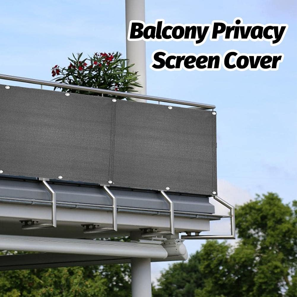 Balcony Privacy Screen, 35.4X196.8Ft Balcony Windscreen Weather-Resistant Shield Windscreen Cover, Mesh Sun Shade UV Protection for Balcony Porch Deck Terrace Patio Backyard Railing (Black) image number 5