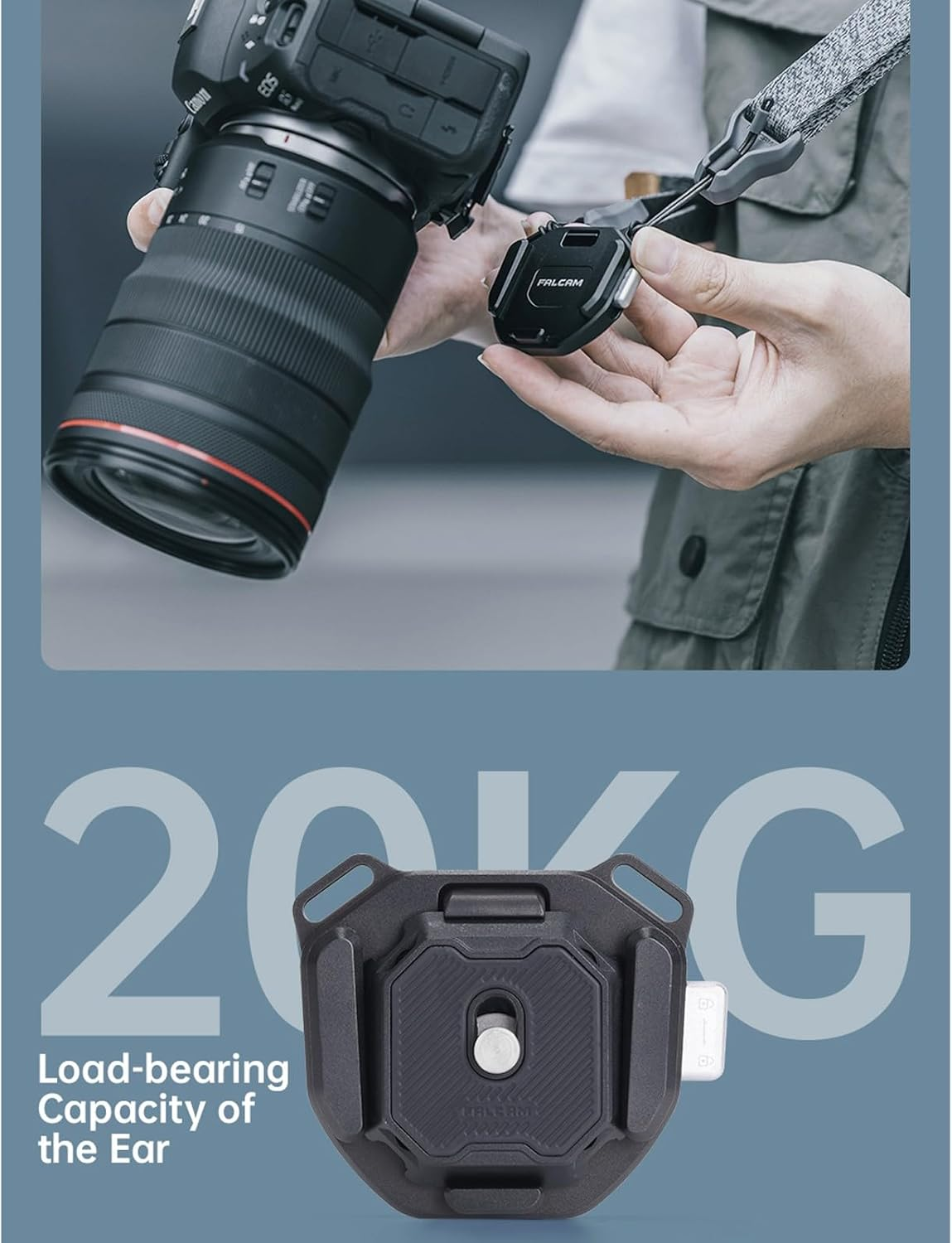 FALCAM F38 Quick Release Backpack Clip Mount with Plate Kit, Capture Camera Clip for Camera to Shoulder Strap -3142 V2 Upgraded image number 2