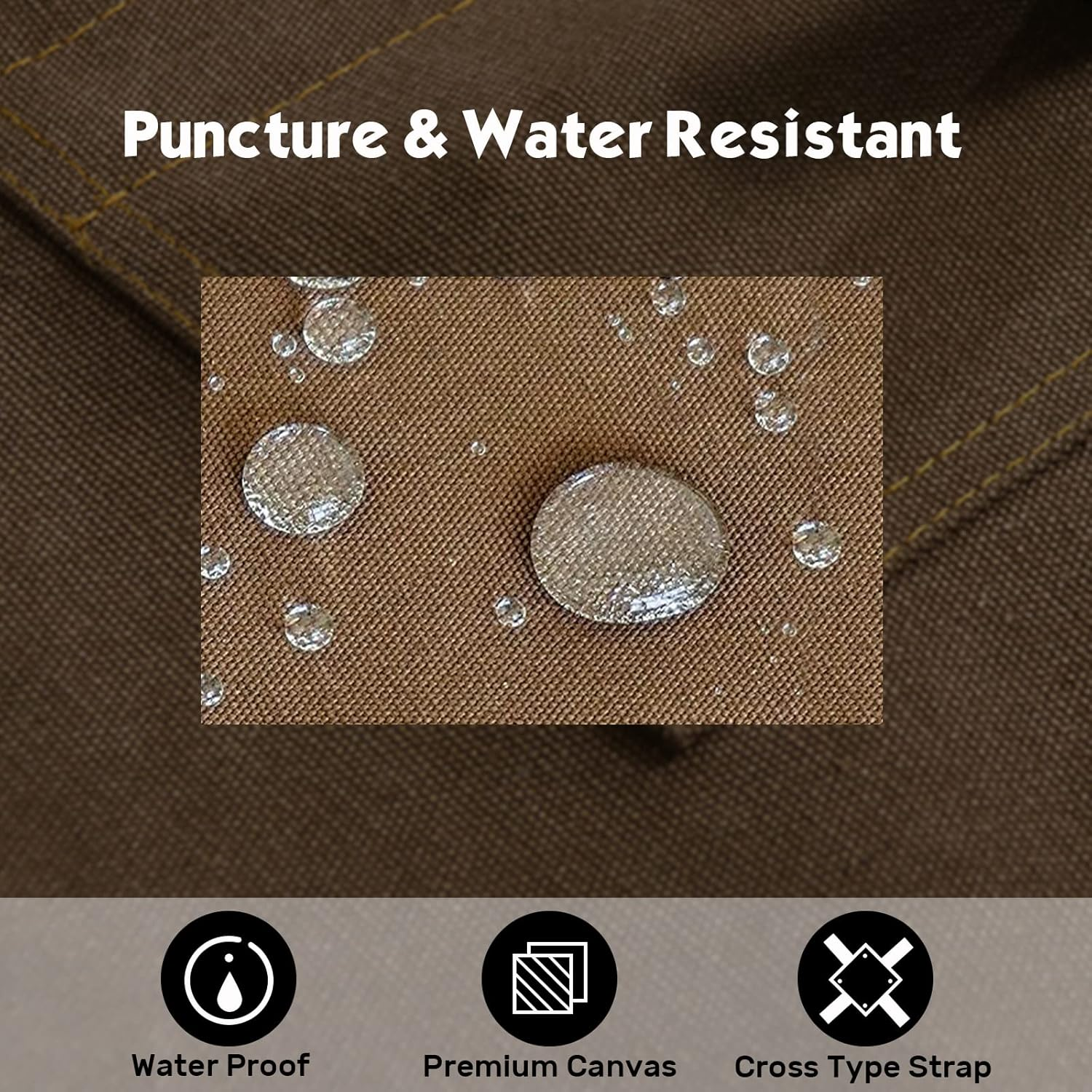 Tool Apron Valuehall Woodworking Shop Apron Waxed Canvas Tool Apron Heavy Duty Work Apron with Pockets & Padded Straps Adjustable for Woodworking, Painting, Cooking, Crafting, Bartenders V6A03 (Yellow) image number 4