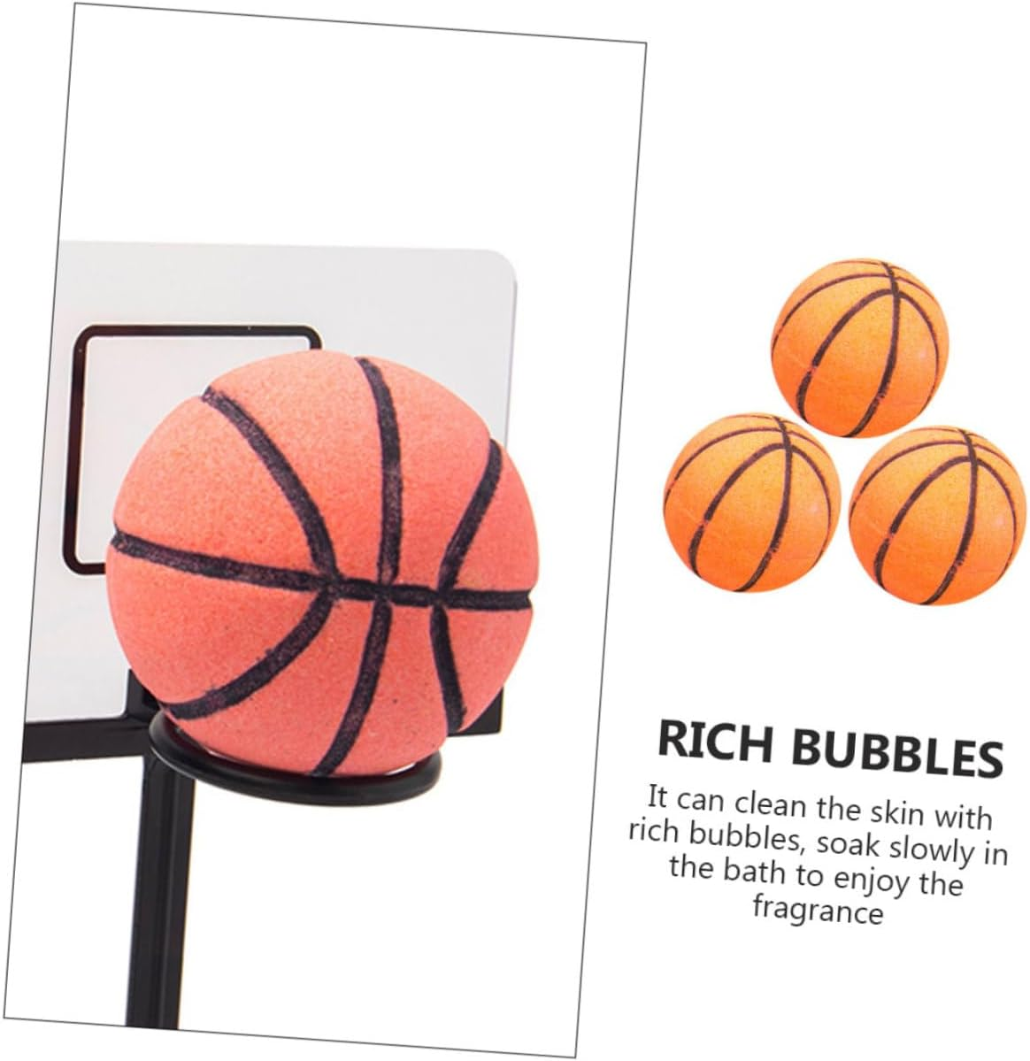 3Pcs Portable Bathing Salt Balls Basketball Shape Boys and Girls Bath Balls Himalayan Salt Bath for Relaxation