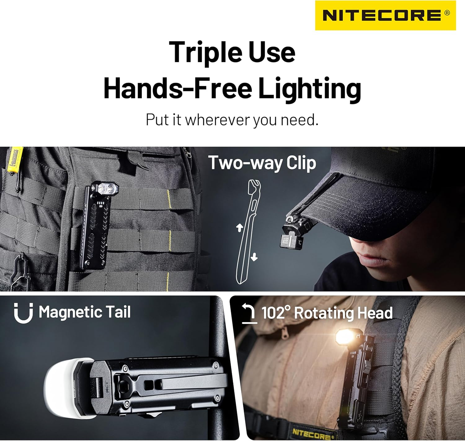 Nitecore EDC09 High Crl Three Color Temperatures Adjustable Angle EDC Flashlight Tag image number 6