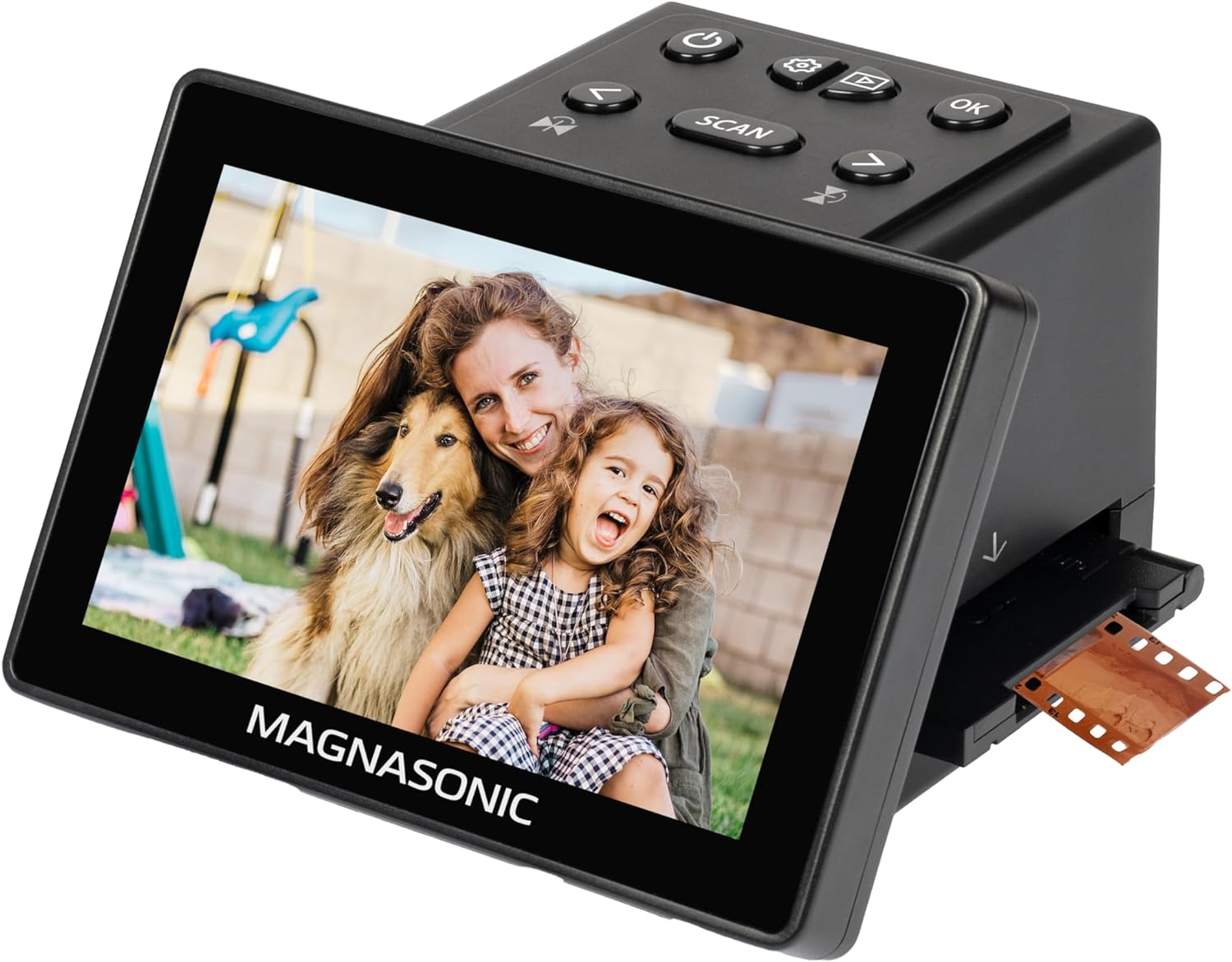 Magnasonic All-In-One 25MP Film Scanner with Large 5" Display & HDMI, Converts 35Mm/126/110/Super 8 Film & 135/126/110 Slides into Digital Photos, Built-In Memory image number 1