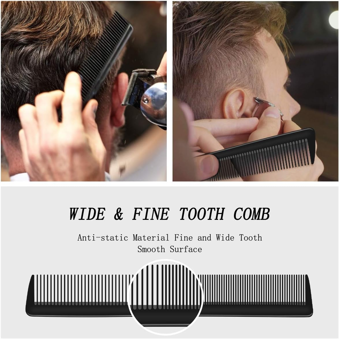 URAQT Hairdressing Set - 3Pc Combs & Brushes, Including Pin Tail & anti Static Fine Tooth Comb for Professional Salon Styling - Fine Tooth Comb Set image number 4