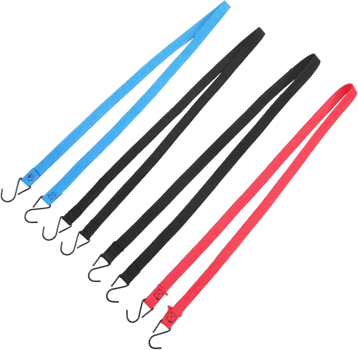 Hoement 4Pcs Elastic Luggage Straps Bungee Cords Hooks Flat Tie down Ropes for Random Color image number 1