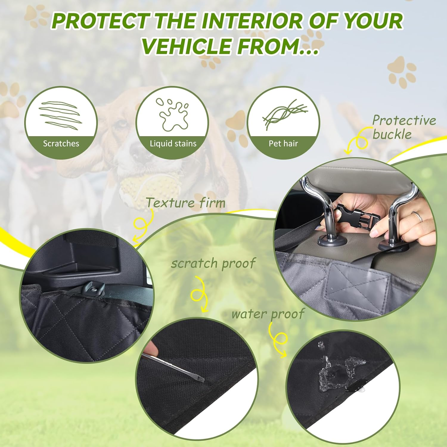 Dog Car Boot Liner Compatible with Land Rover Defender 90/110/130 2020-2025 Accessories | PVC Fabric Pet Cargo Mat | 1PCS Waterproof Dog Seat Mat (Style A) image number 6