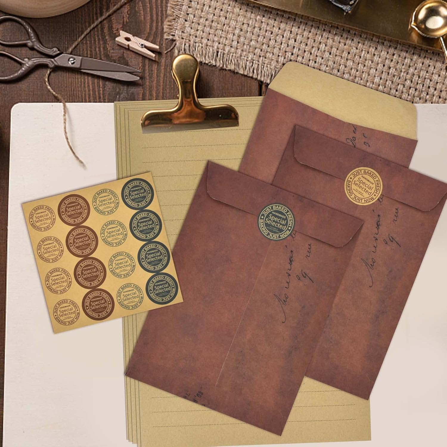 Vintage Letter Writing Sets, 32 Sheets Letter Paper A5 Lined, 10 Pcs Envelopes and One Sheet Sticker, Stationery Paper for Wedding Birthday Party Invitations Easter Christmas image number 4