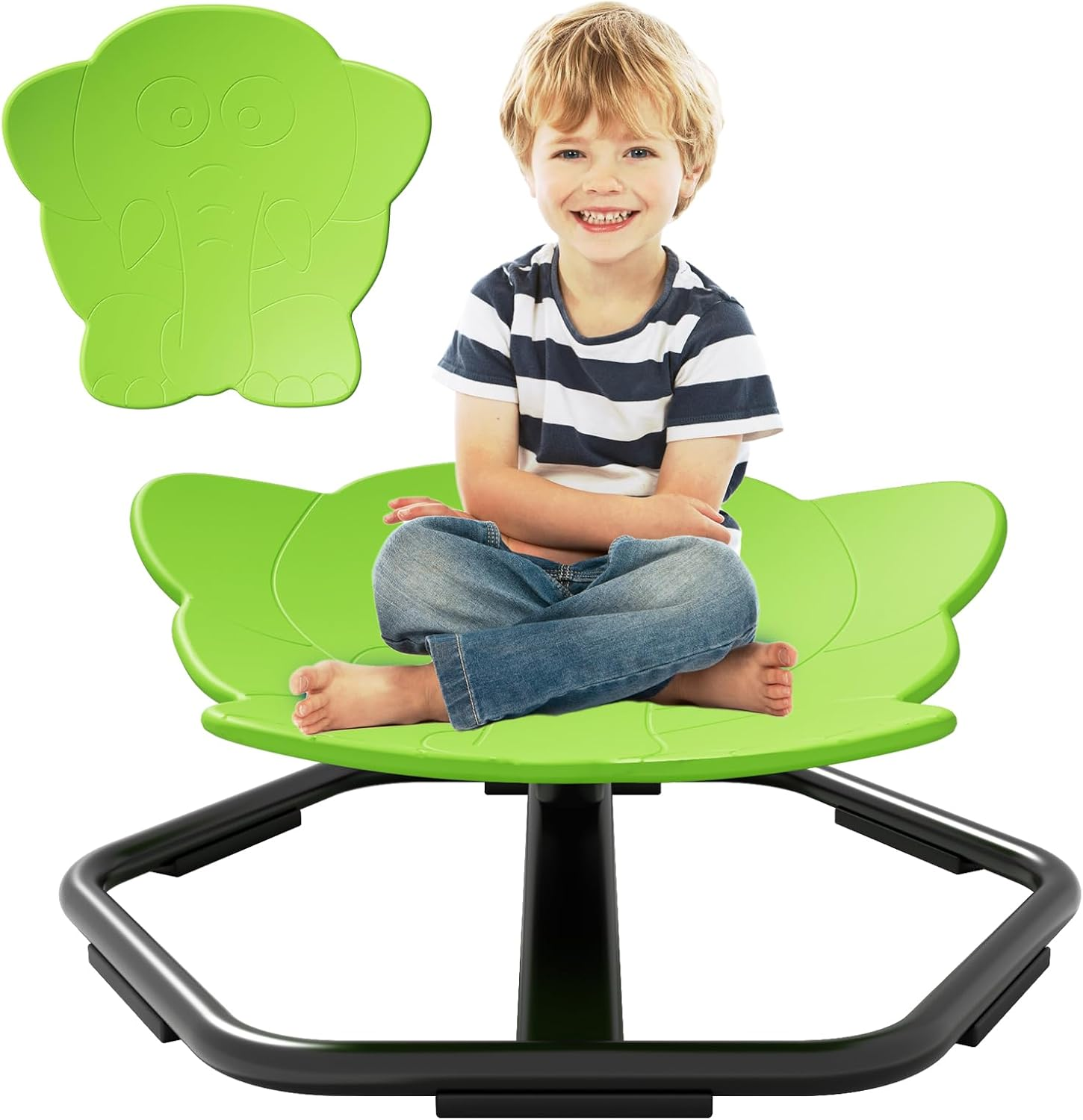 FAYDUDU Spinning Chair for Autism, Elephant Swivel Chair for Kids, 360&deg; Spinning Seat, Autism Sensory Equipment, Spinning Carousel Chair, Sensory Balance Toys for Boys Girls Birthday (Orange)