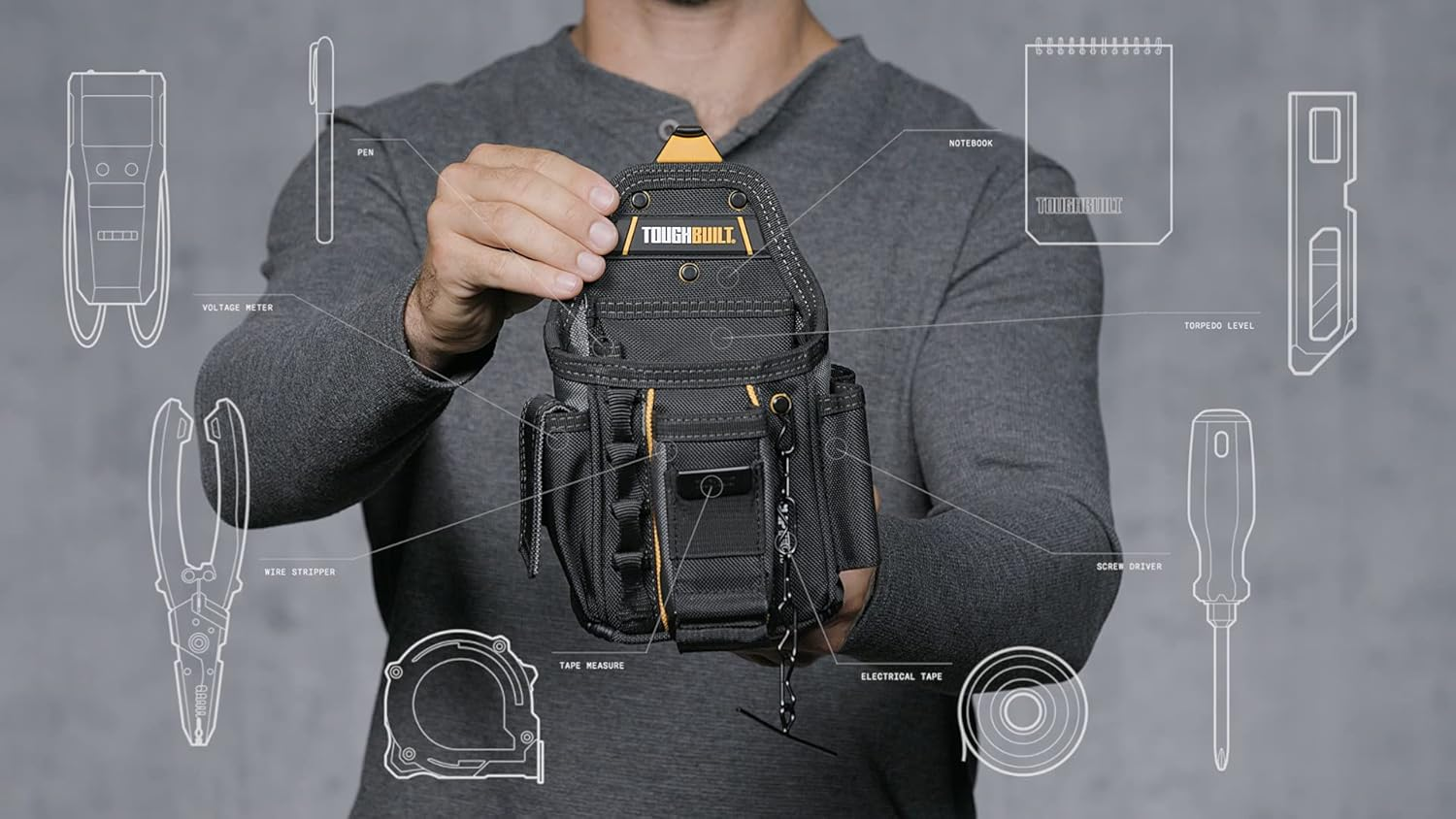 TOUGHBUILT TOU-CT-34 Small Electricians Pouch image number 6