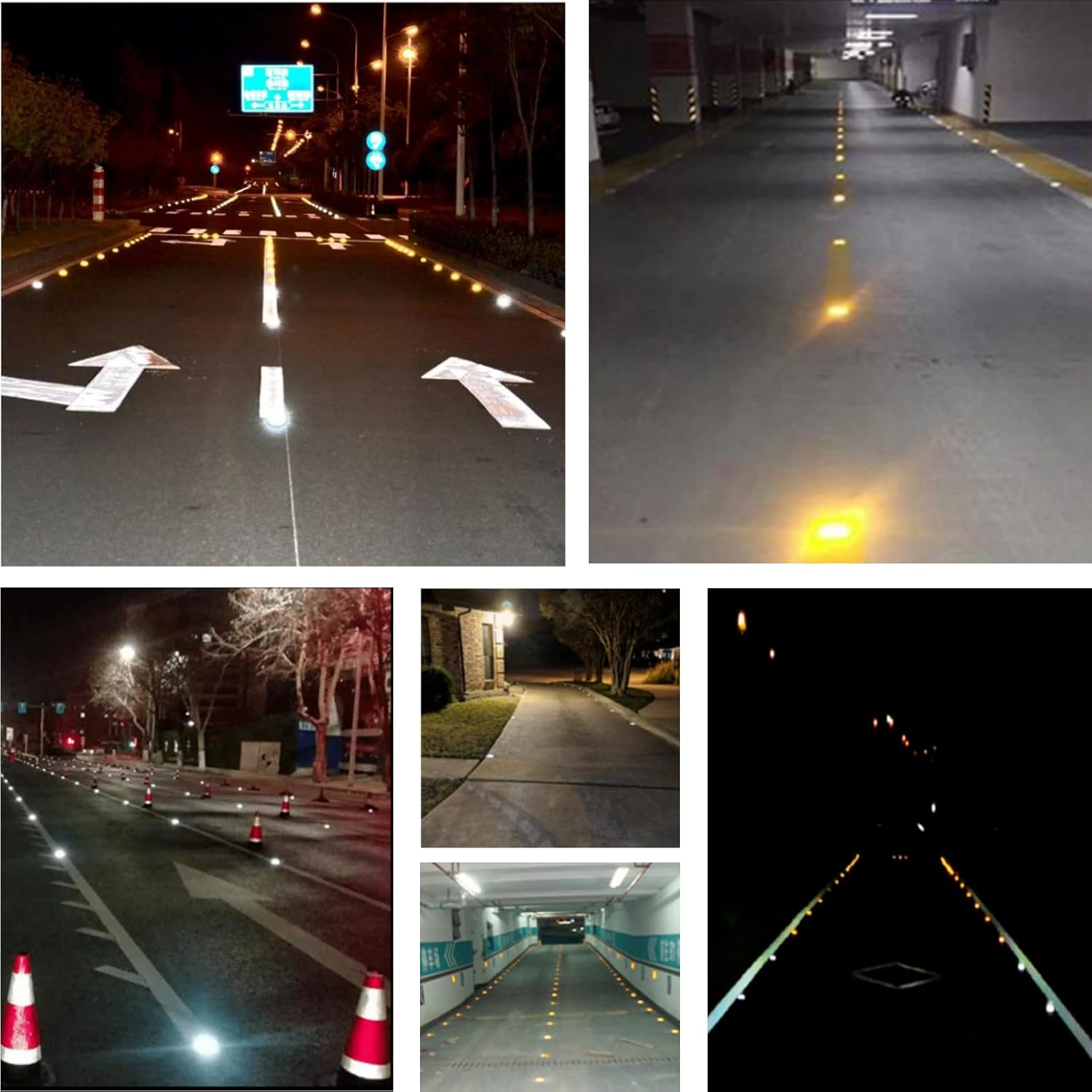 10 Pack Road Reflectors Reflective Lane Markers 4 by 4 Inch Street Pavement & Asphalt Stud Markers for Speed Bumps Sidewalks Pedestrian Crossings Freeways and Driveways image number 3