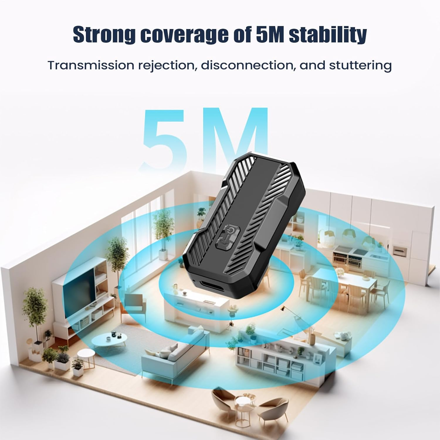 Wireless Audio Receiver for Car -Transmitter and Receiver | 5.3 Music Adapter Abs Wireless Audio Device for Car, Travel, Stereo Speaker, Wired Headphones, Rechargeable Accessory image number 4