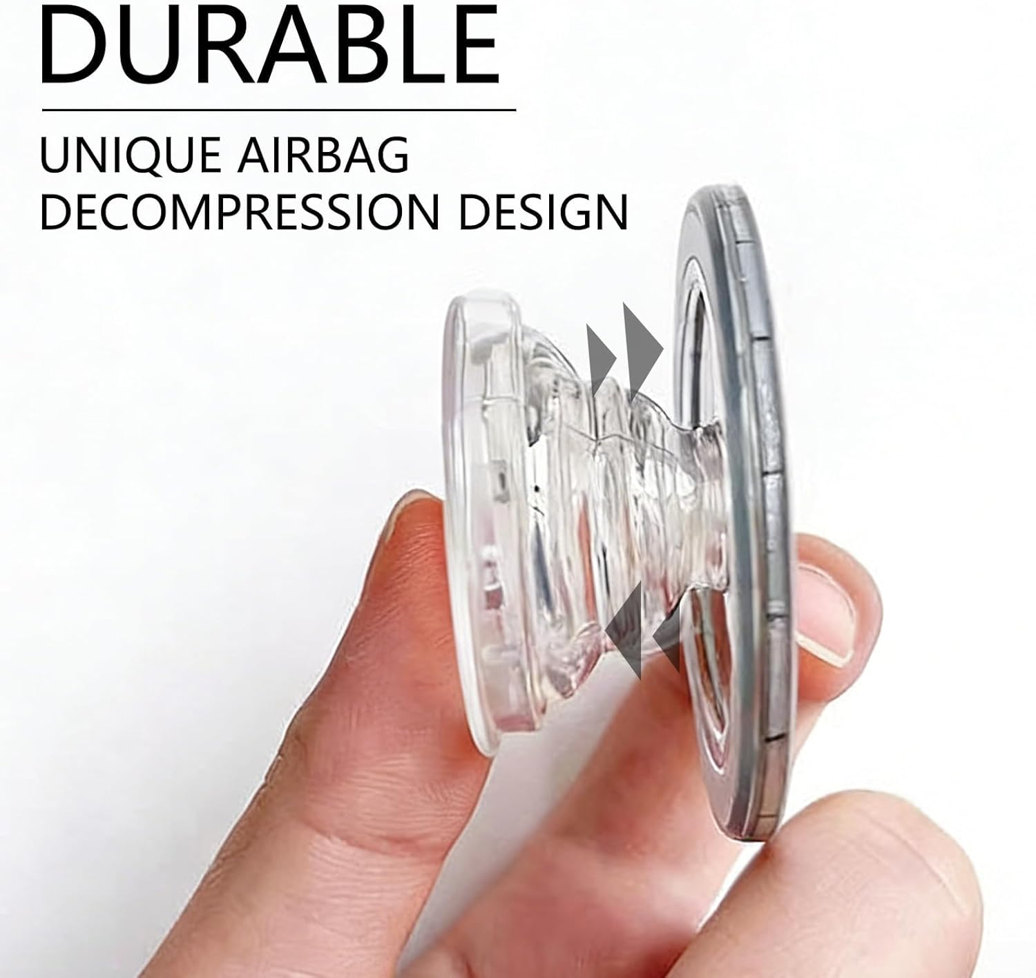 Luzcauwy Magnetic Phone Grip Ring Holder, Easy Hold Free Hand Angled Adjustable Removeable Transparent Clear Compatible with All Smartphones and Cases, Magnetic Socket Grip for Secure Hold image number 2