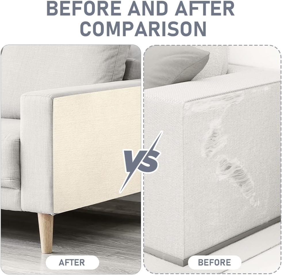 Adiwo Self-Adhesive Scratching Mat, 30 Cm X 100 Cm, Cat Scratching Mat, Scratch Protection, Sofa Cat, DIY Scratching Boards, Scratch Wall for Furniture, Scratching Carpet, Couch Protection (Cream)