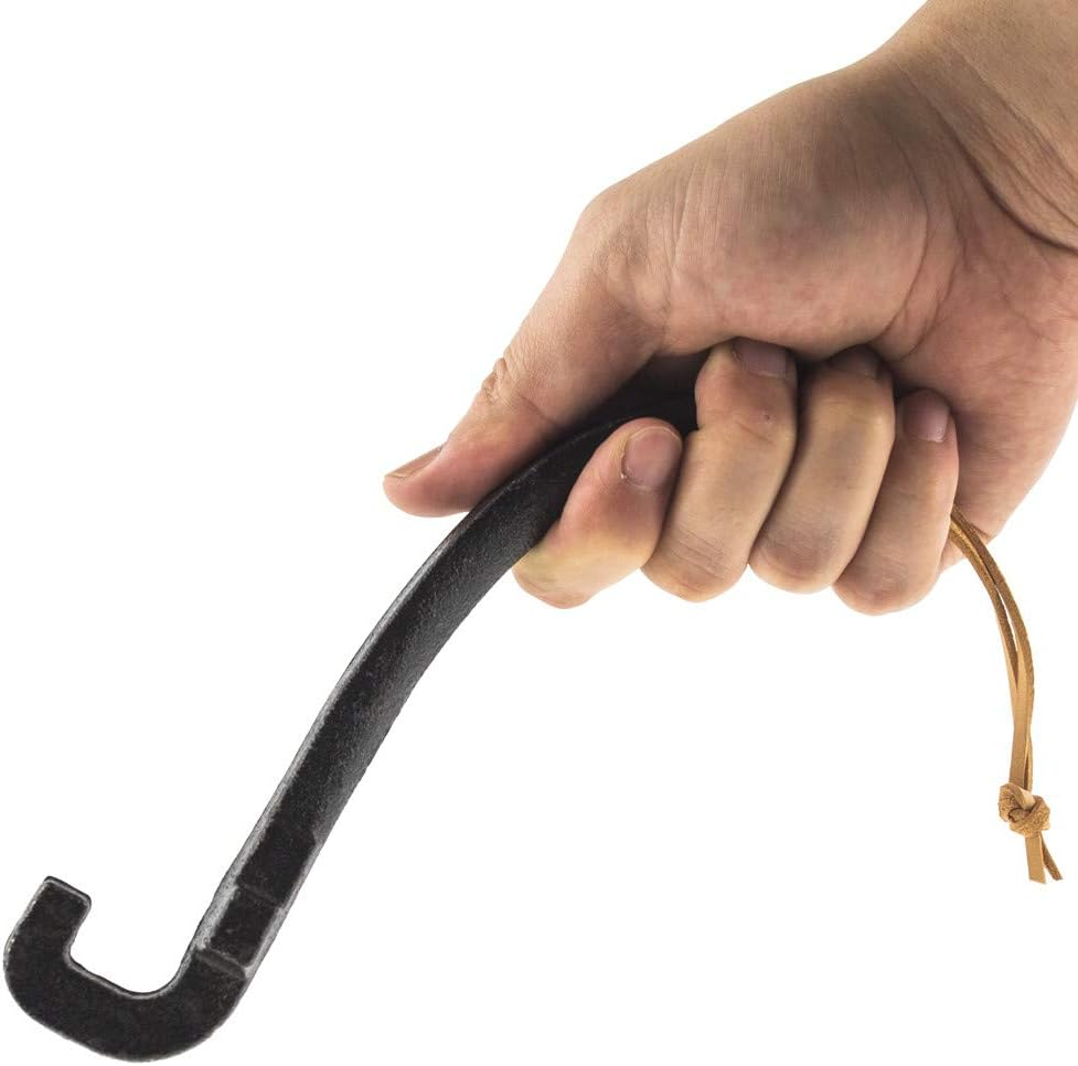 Ajinteby Grill Grate Lifter Cast Iron Universal Cooking Grid Lifter for Most Charcoal, Gas Grills BGE and Kamado Grills, Cast Iron Grate Lifter image number 5