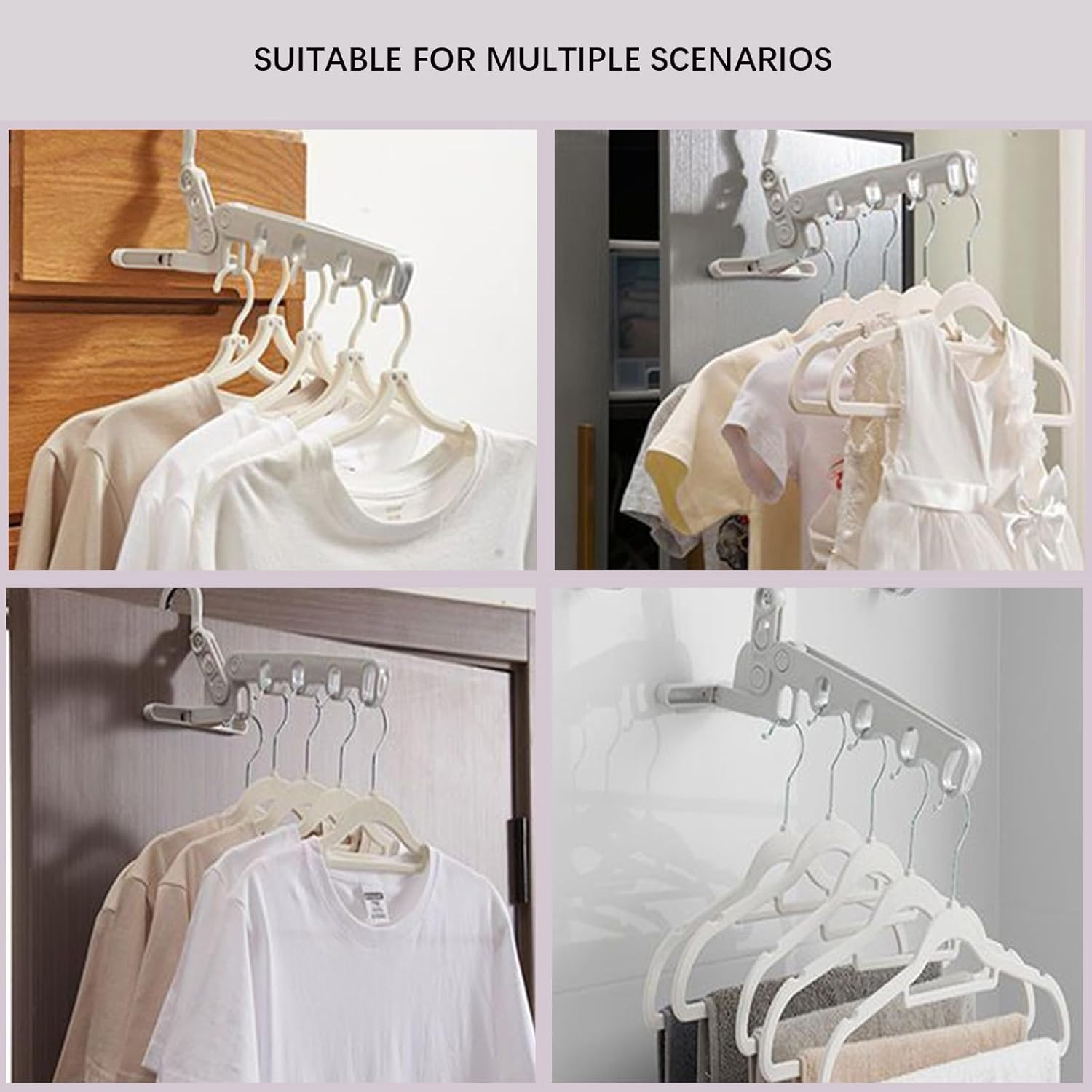 LXLM 2 Packs Folding Travel Hangers Clothes Drying Rack with 5 Holes,Collapsible Drying Rack Laundry Clothes Hanger Suitable for Outdoor Camping Trips, Student Apartment, and Hotel Apartments image number 1