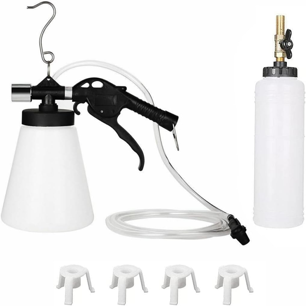 Air Brake Bleeder Kit Clutch Vacuum Oil Bleeding Extractor Fluid Fill Adapters Brake Oil Change Set with Extractor and Refill Bottle image number 6