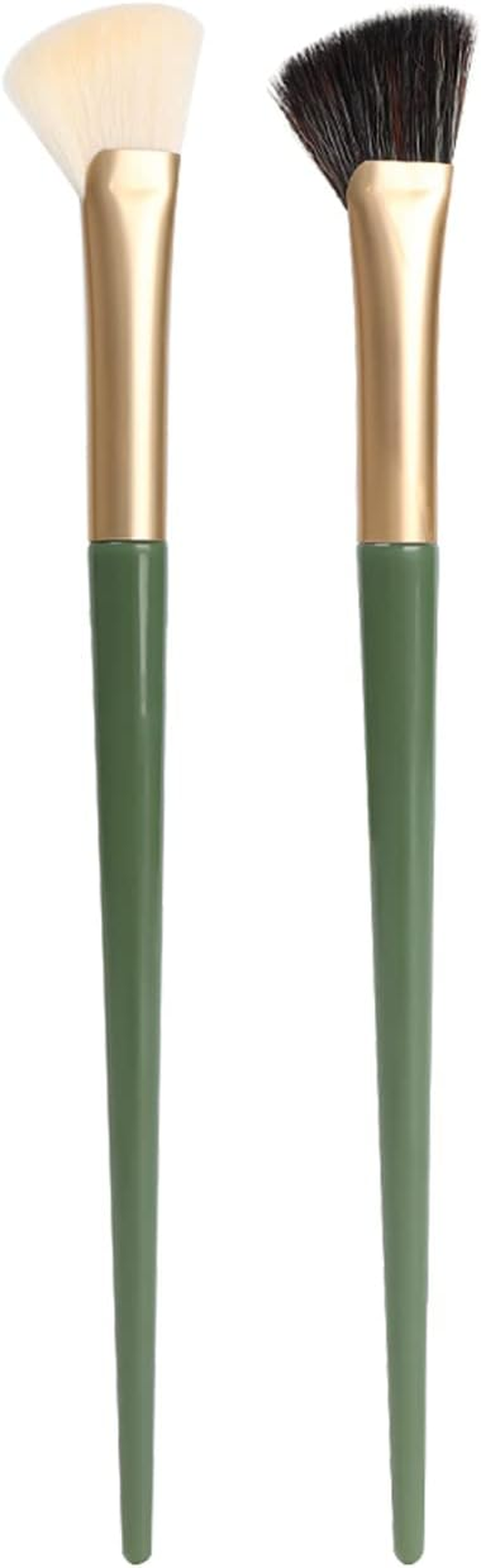 Half Fan-Shape Nose Shadow Brush,Angled Contour Makeup Brush,Professional Highlighter Blush Make up Tools,2Pcs image number 4